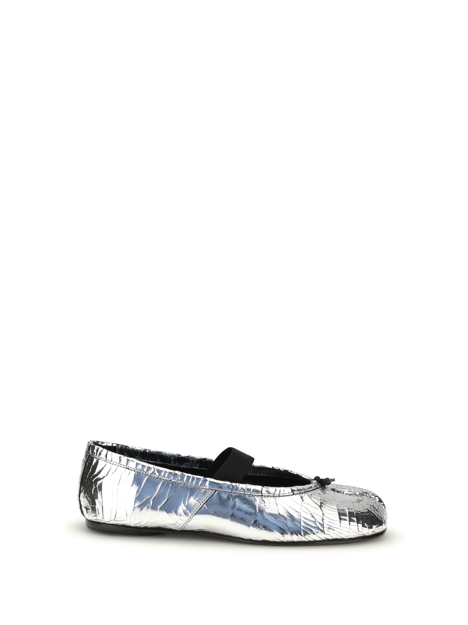 Maison Margiela Tabi Ballerina In Silver