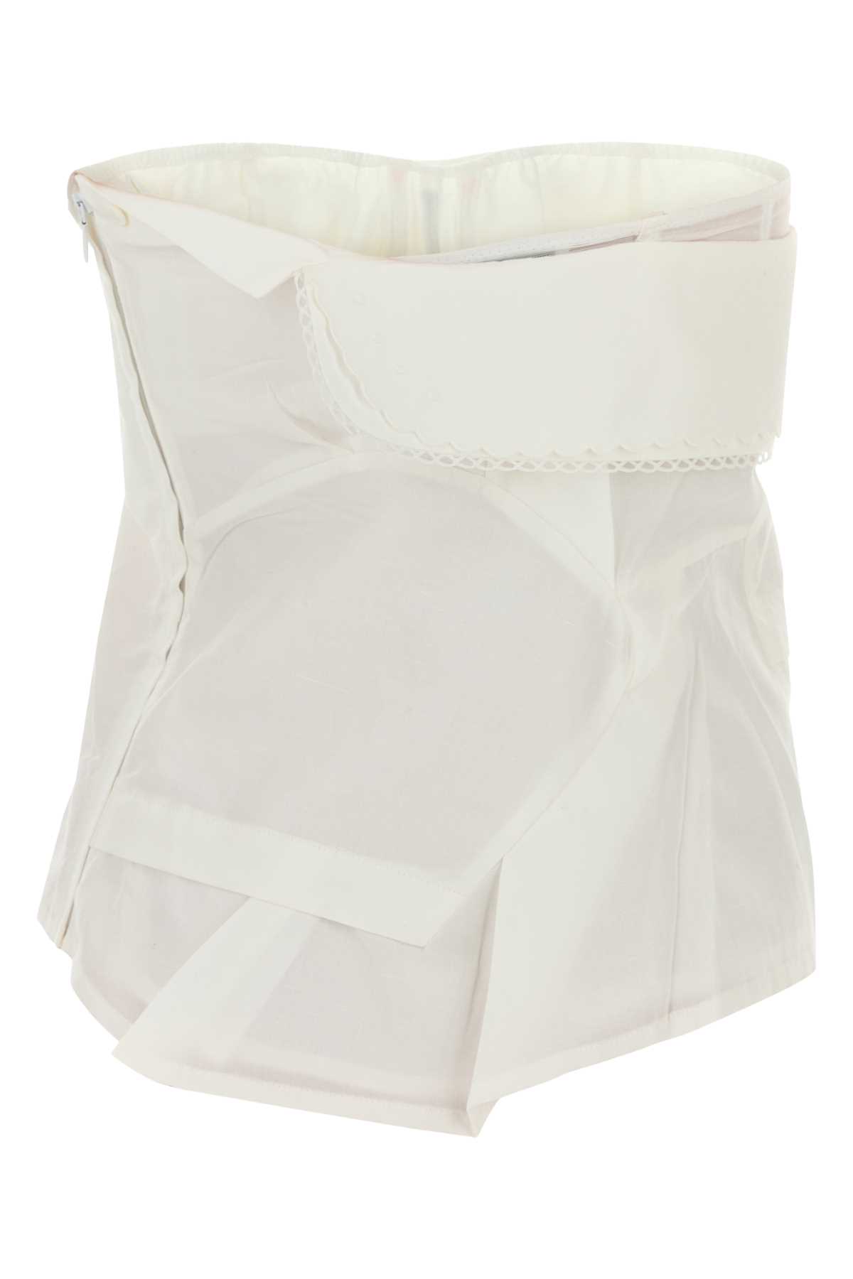 Miu Miu Asymmetric Strapless Top Featuring Button Accents In Animal Print