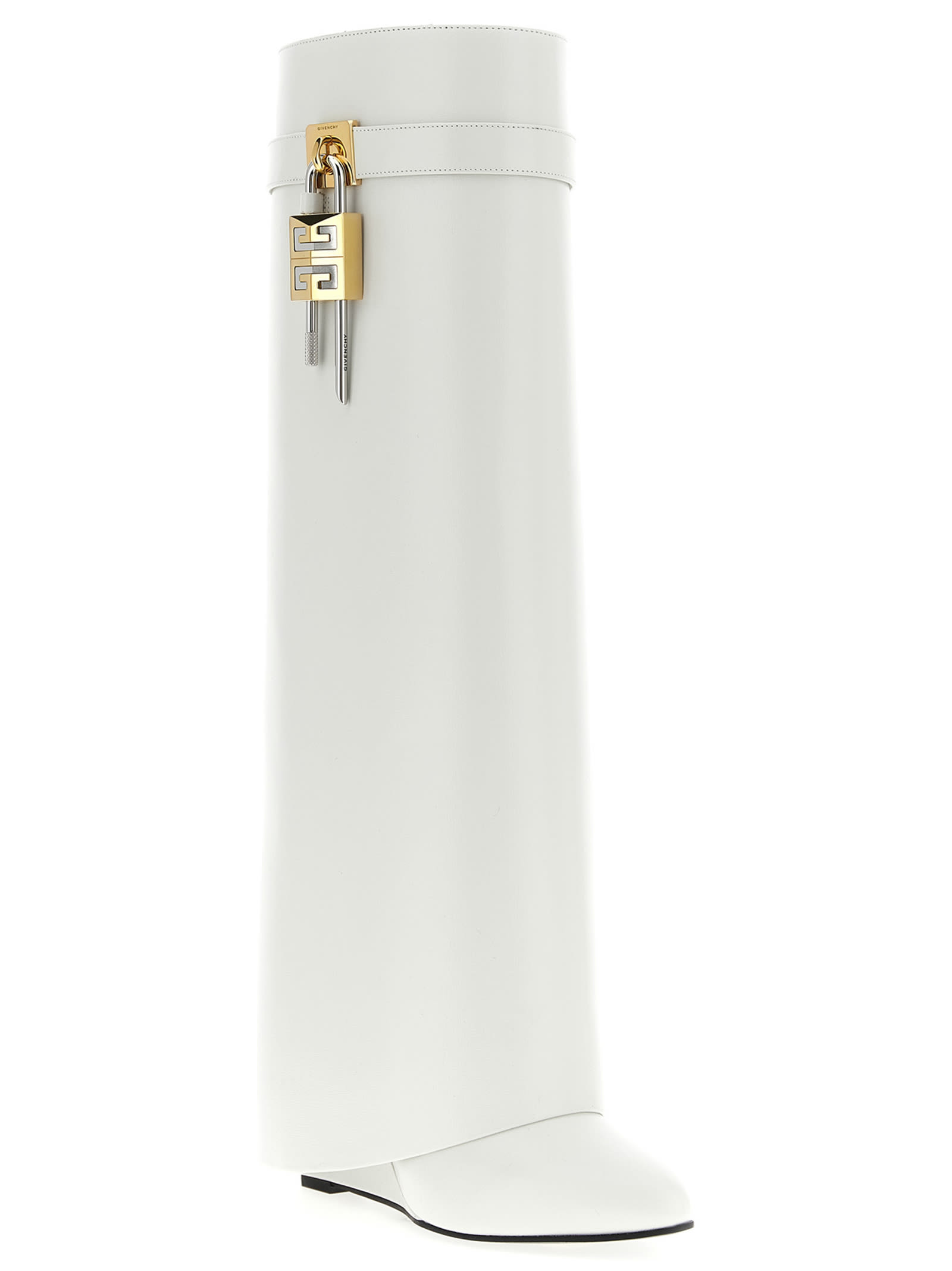 Givenchy Shark Lock Boots In White