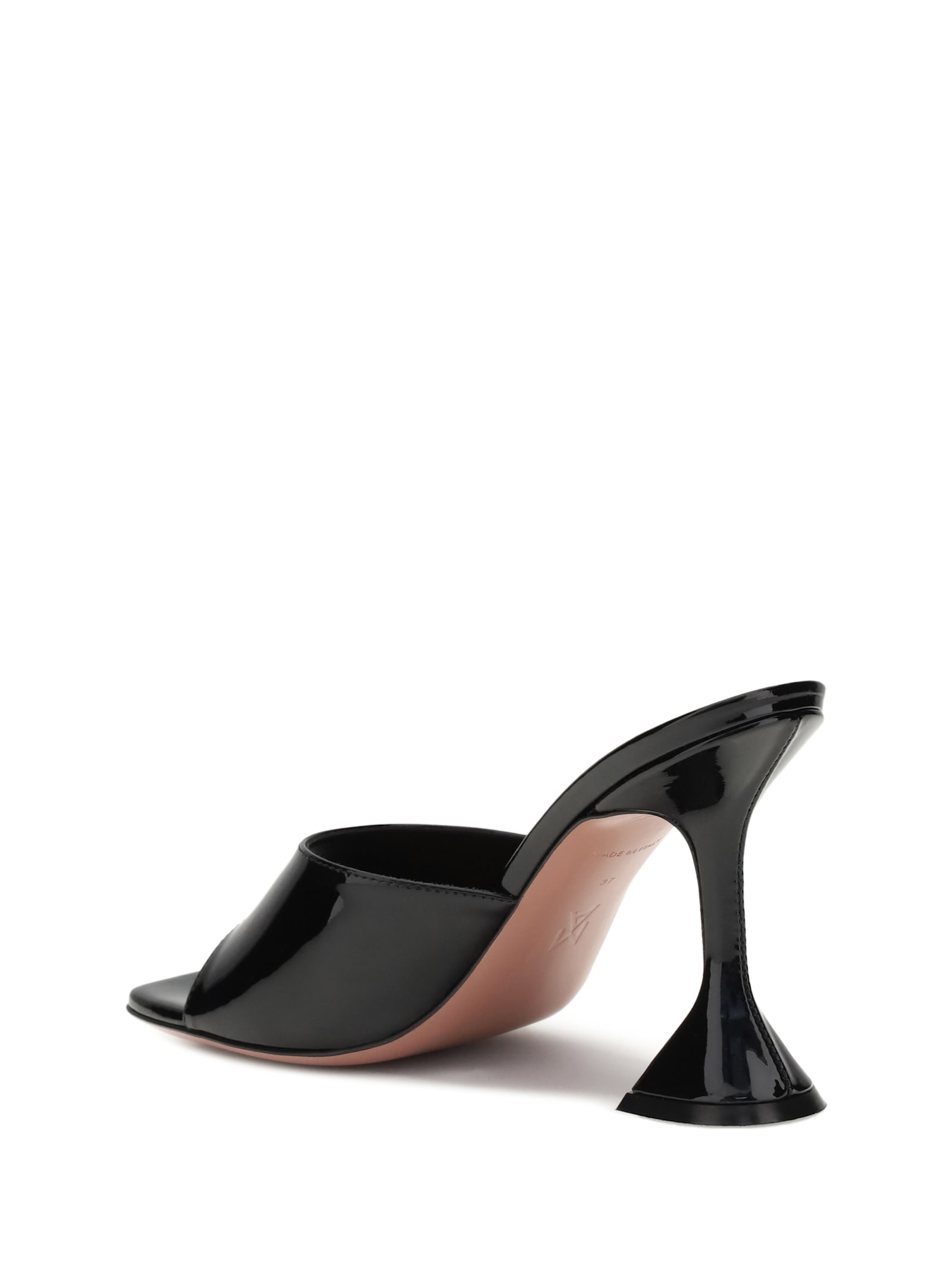 Amina Muaddi Lupita' Suede Heeled Slip Ons In Black