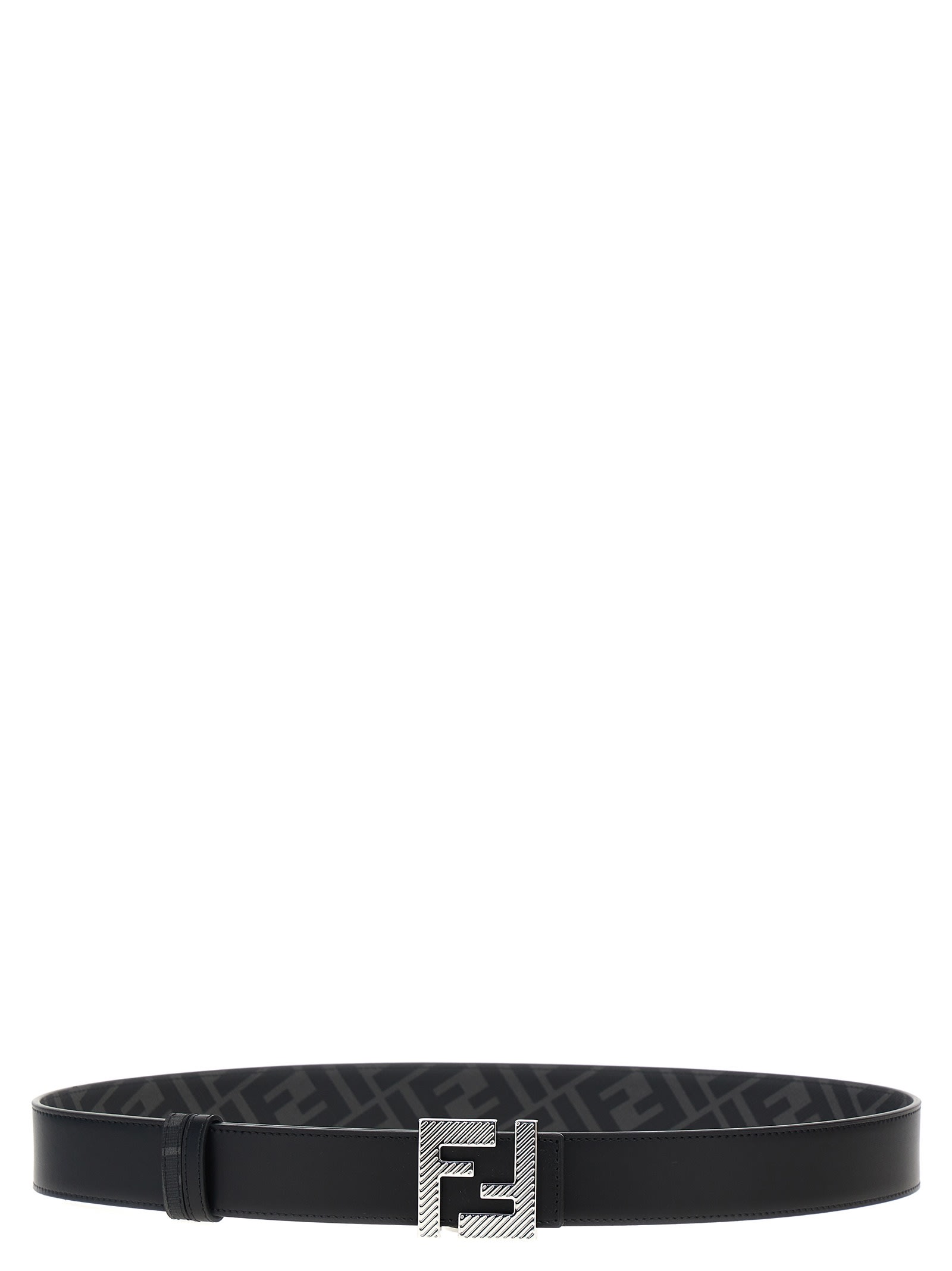 Shop Fendi Ff Reversible Belt In Black