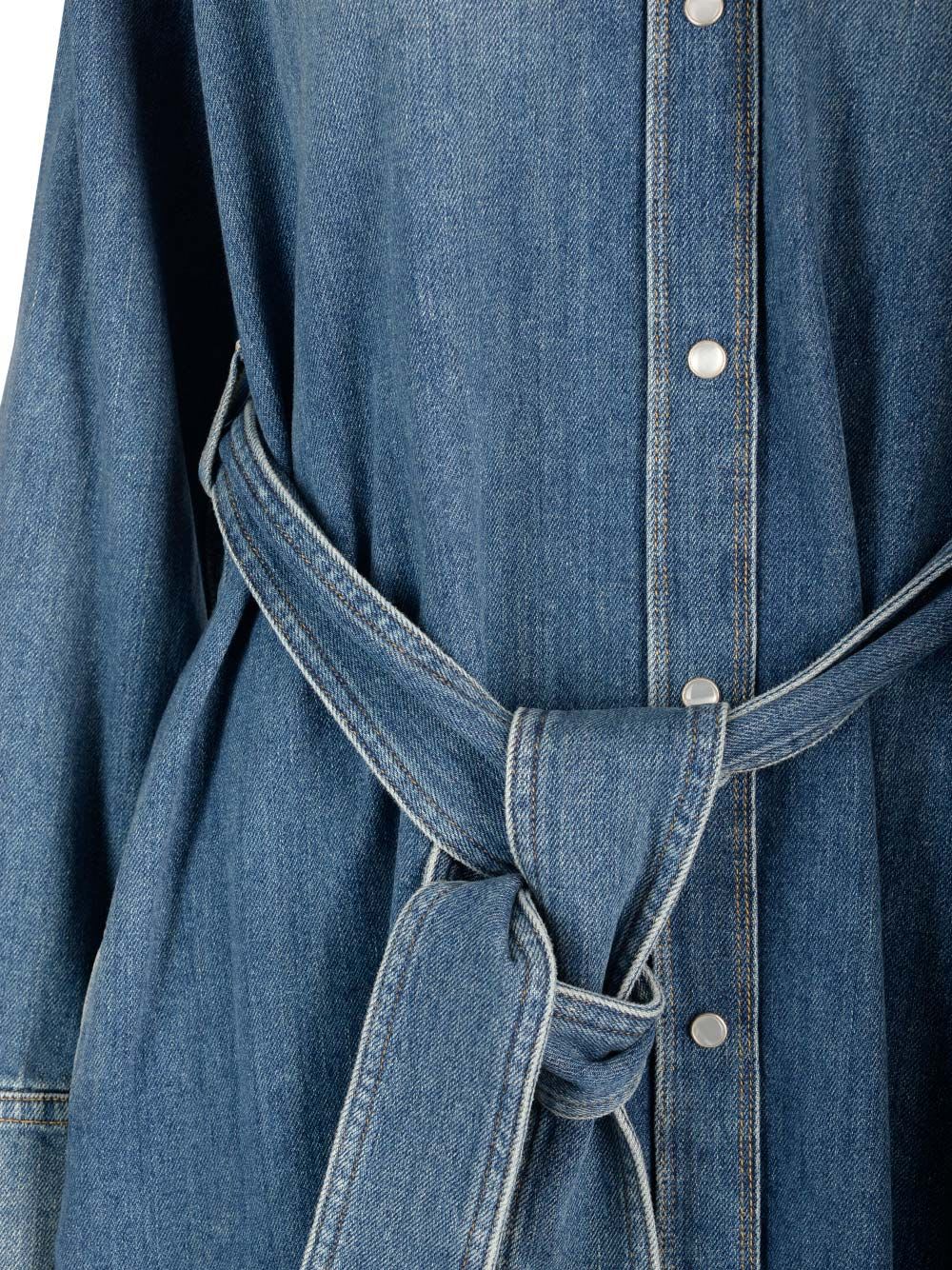 Golden Goose Denim Shirtdress In Blue