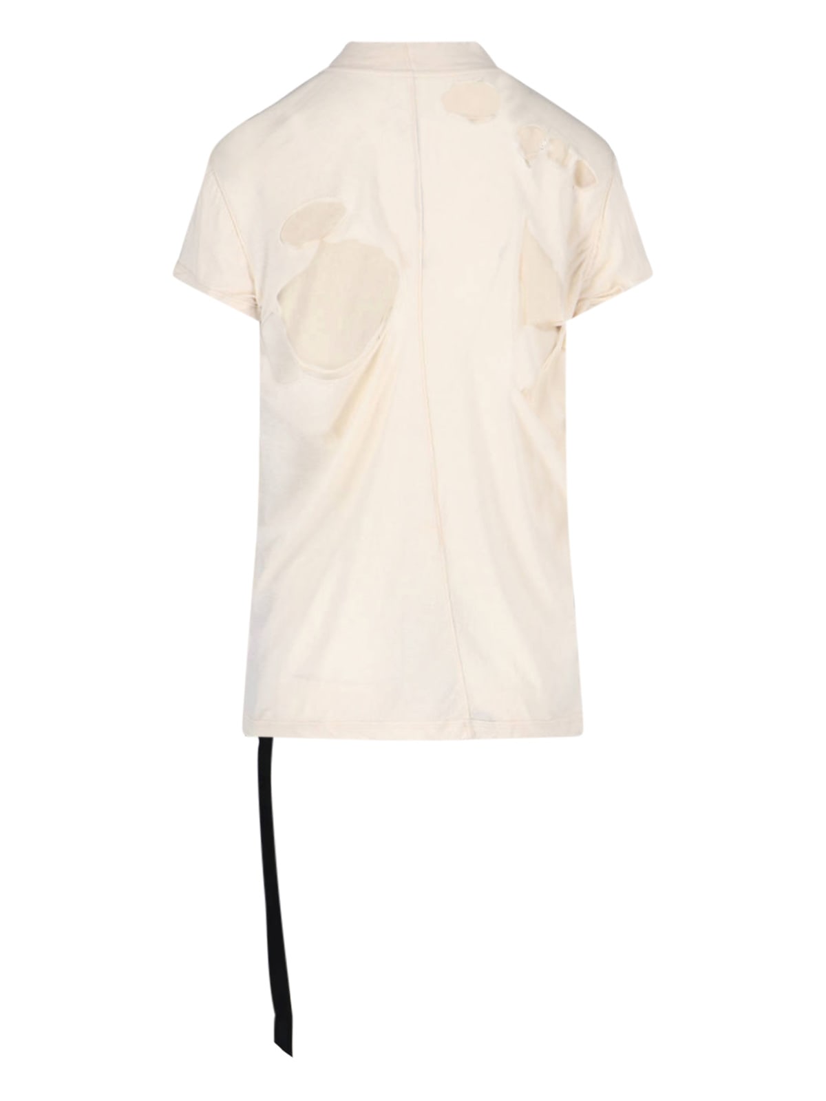 Shop Drkshdw Destroyed T-shirt With Tommy T Lace In Cream