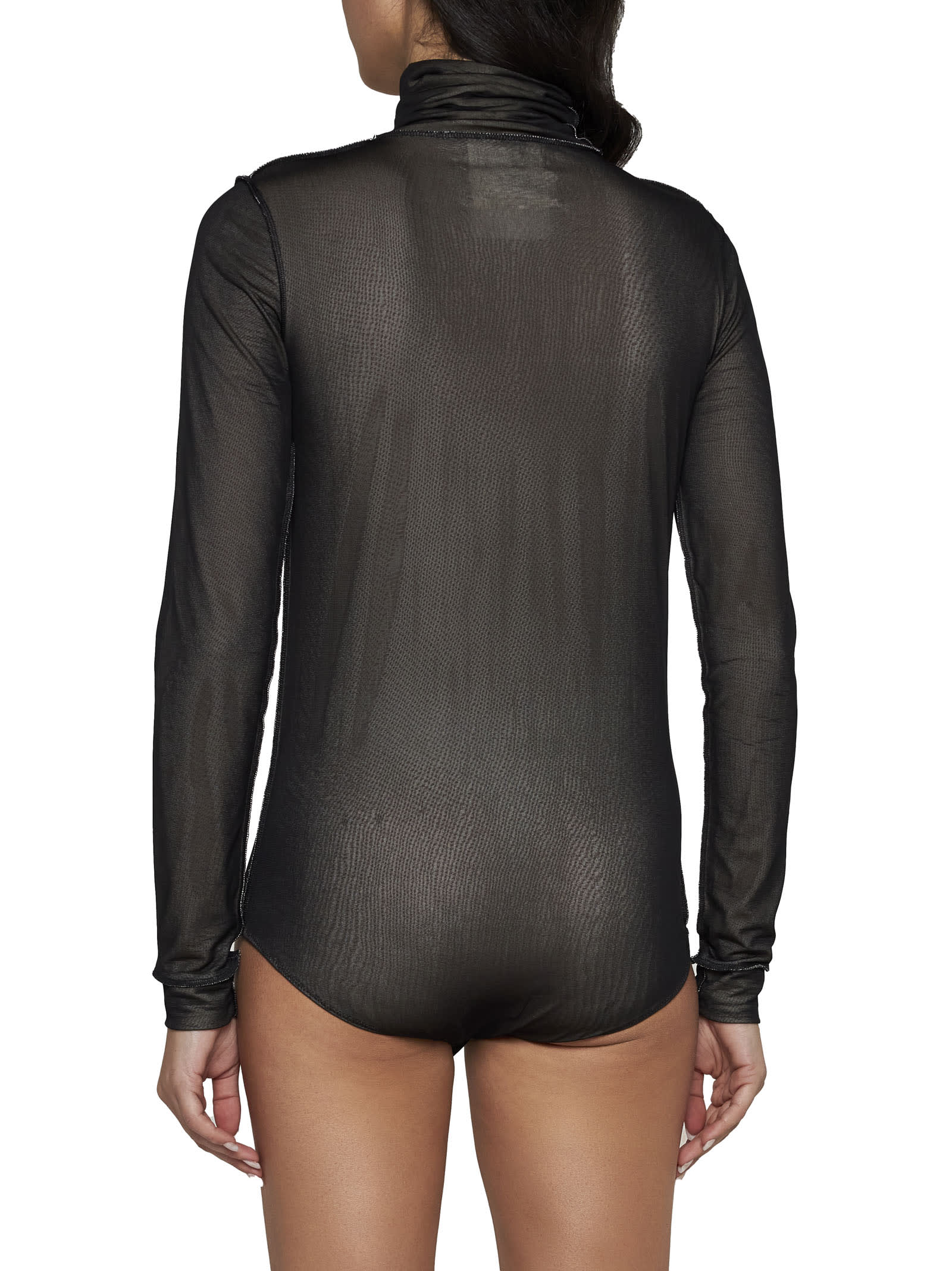 Shop Maison Margiela Top In Black/butter