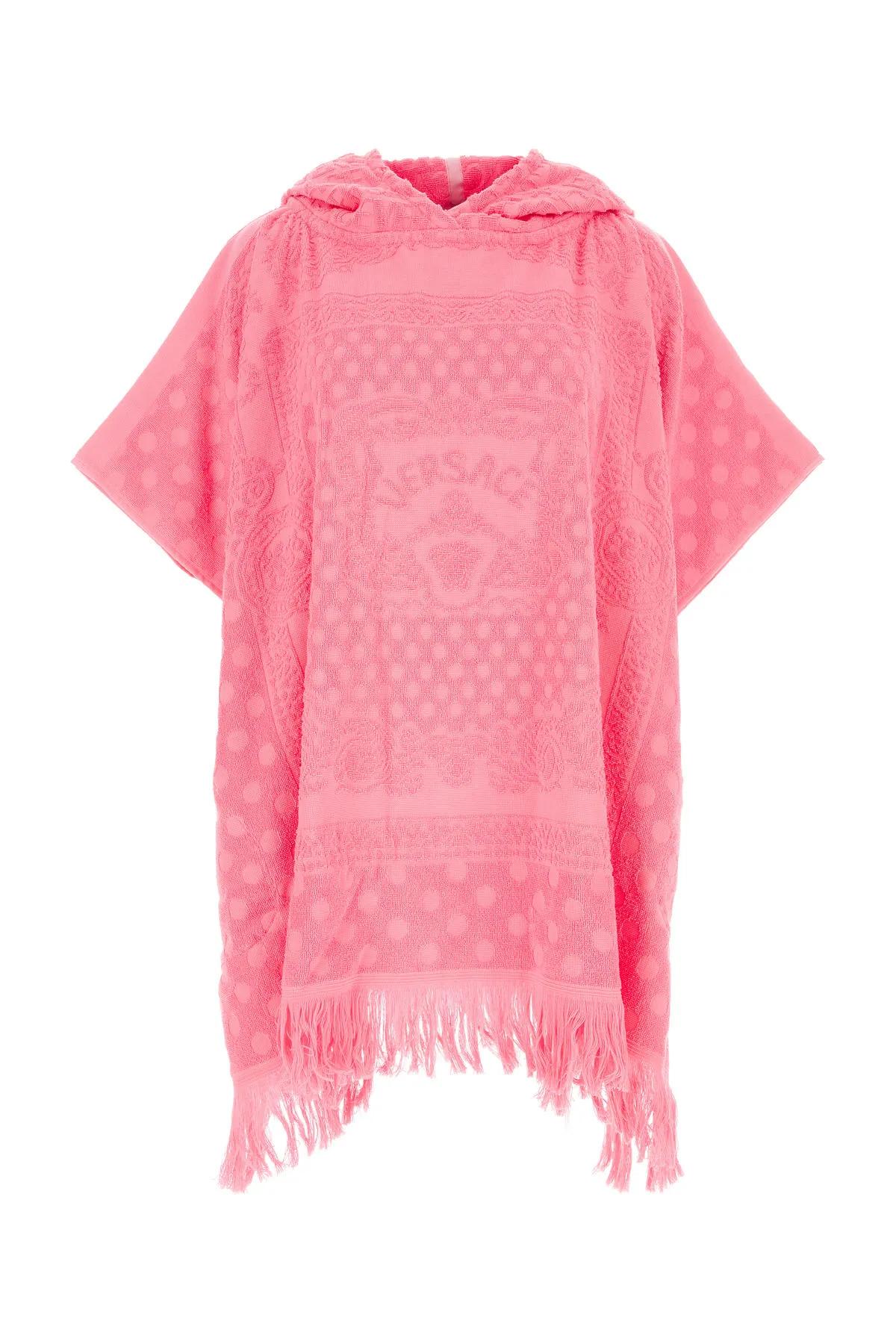 VERSACE PINK TERRY FABRIC PONCHO
