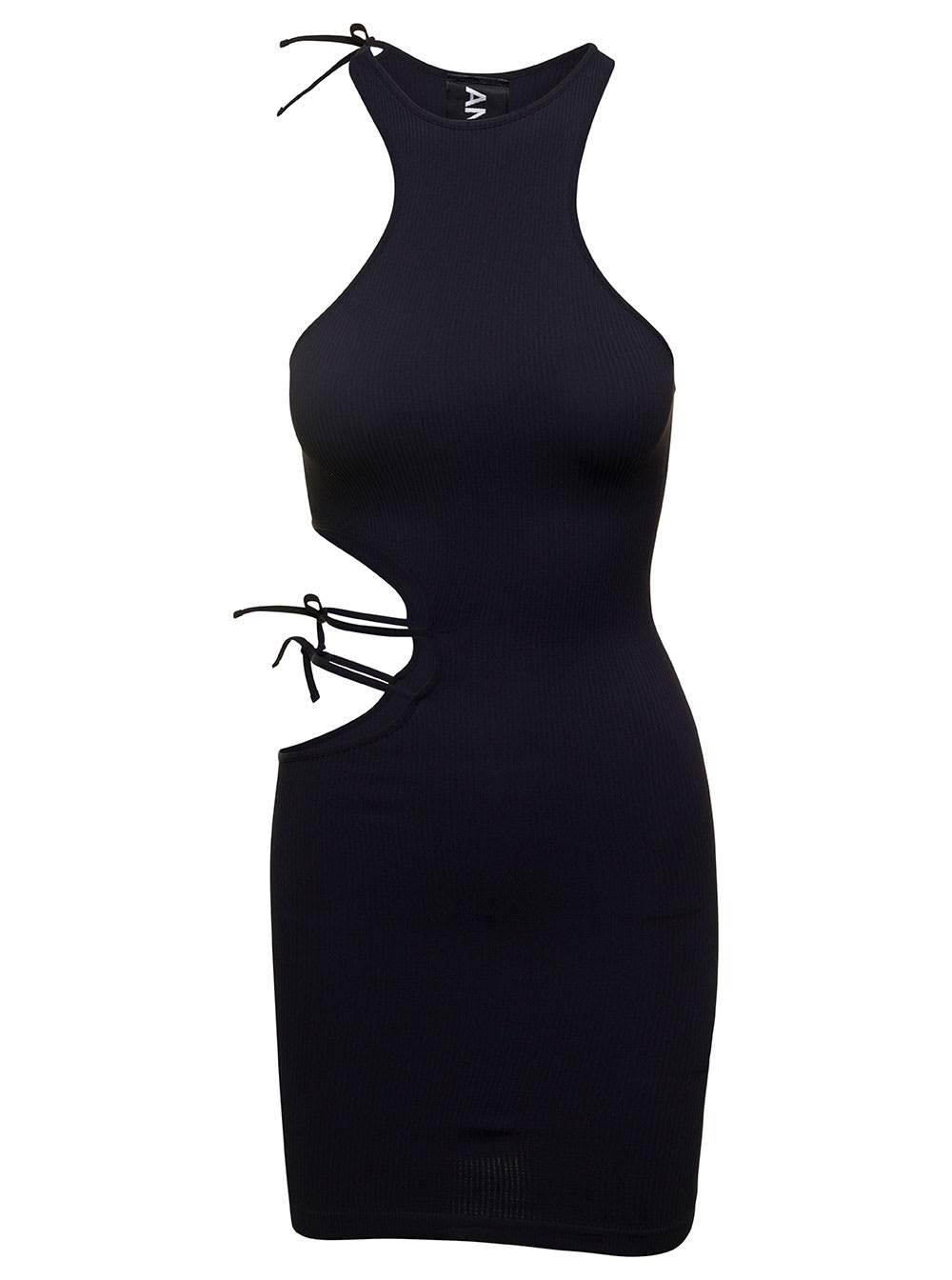 ANDREÄDAMO BLACK SLEEVELESS DRESS WITH CUT-OUT DETAIL AND LACES IN POLYAMIDE WOMAN