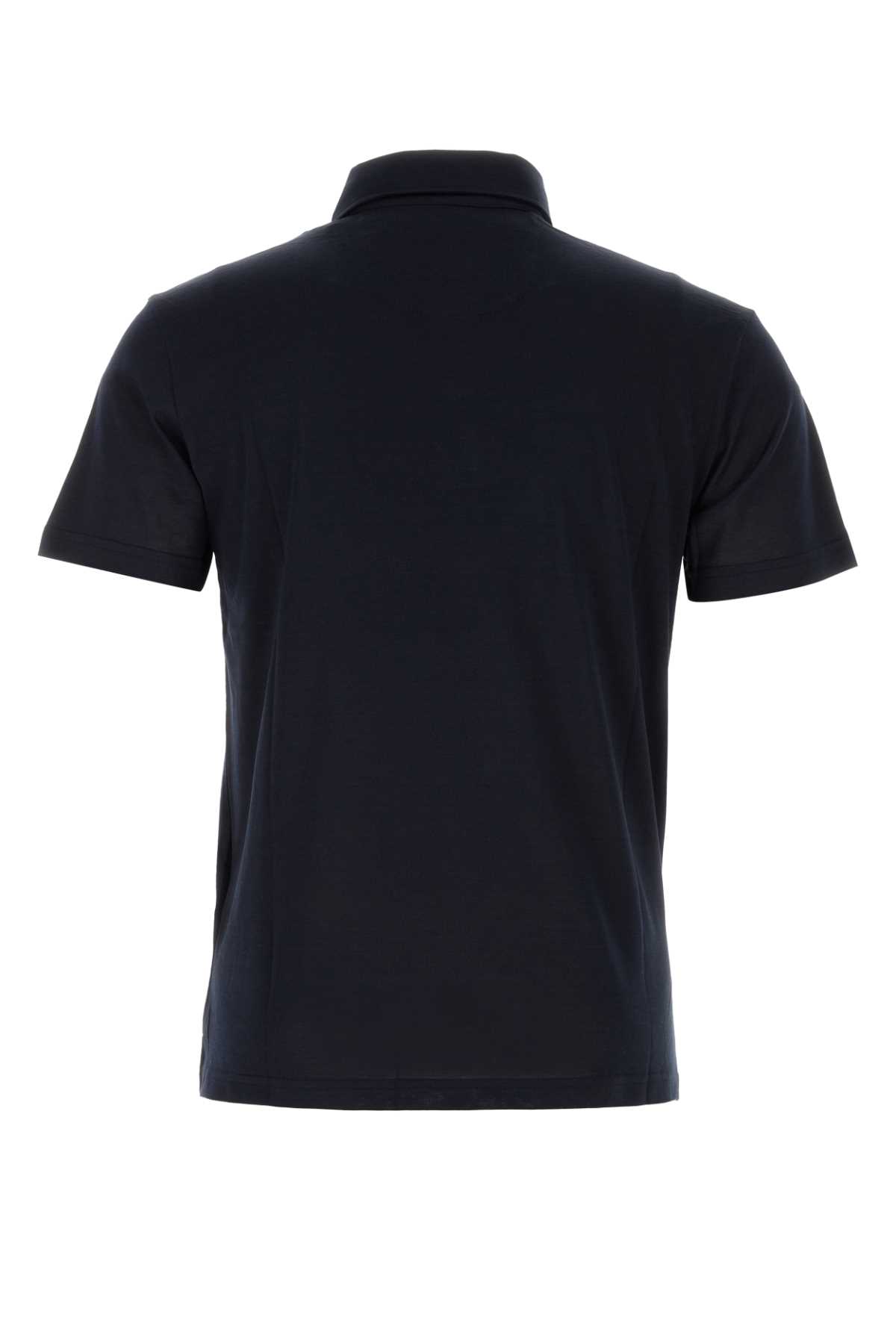 Shop Pt01 Navy Blue Cotton Polo Shirt In Bluscuro