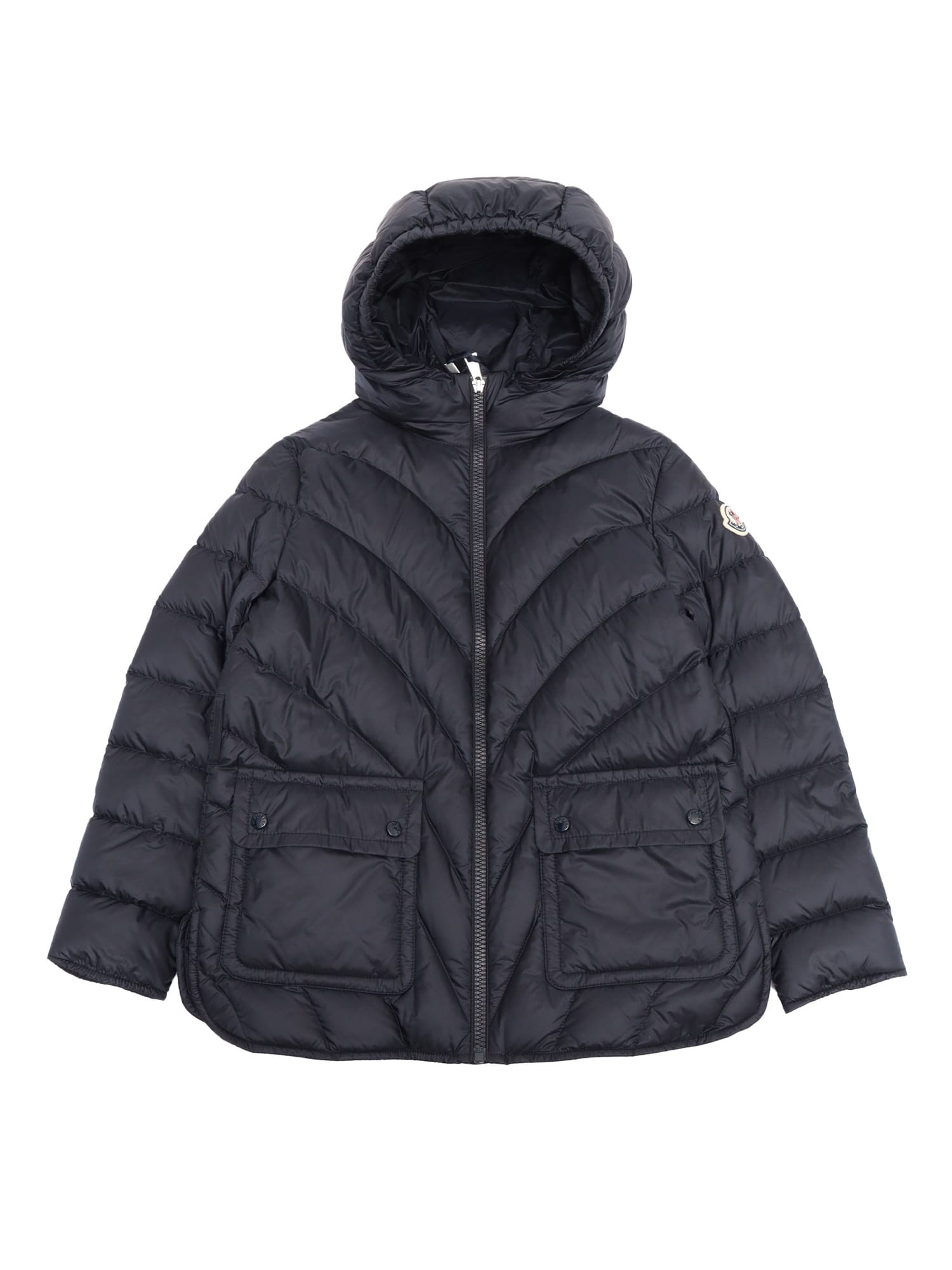 Moncler Argenno Short Parka In Blue