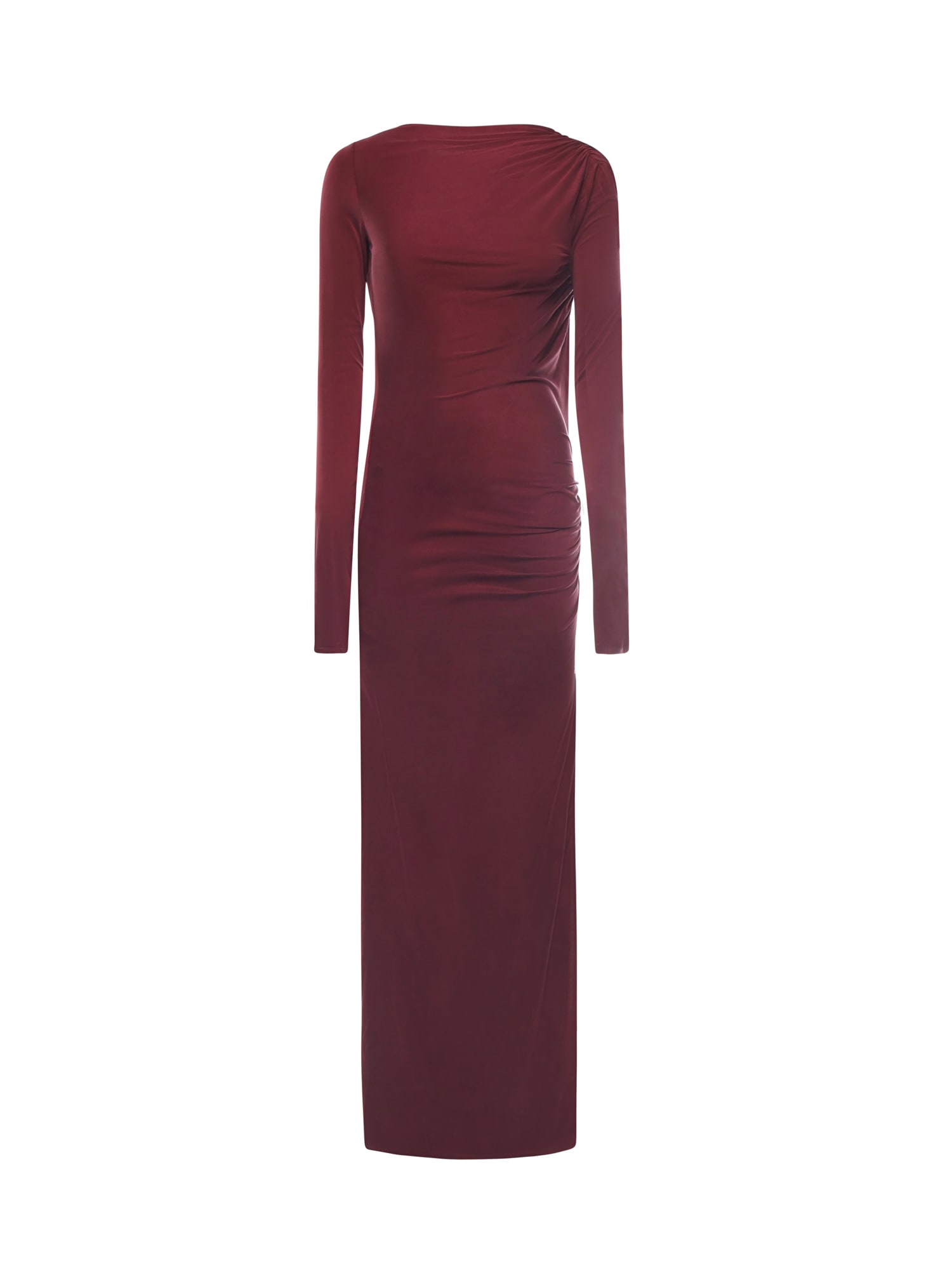 The Andamane The Andaman Long Velvet Dress In Red