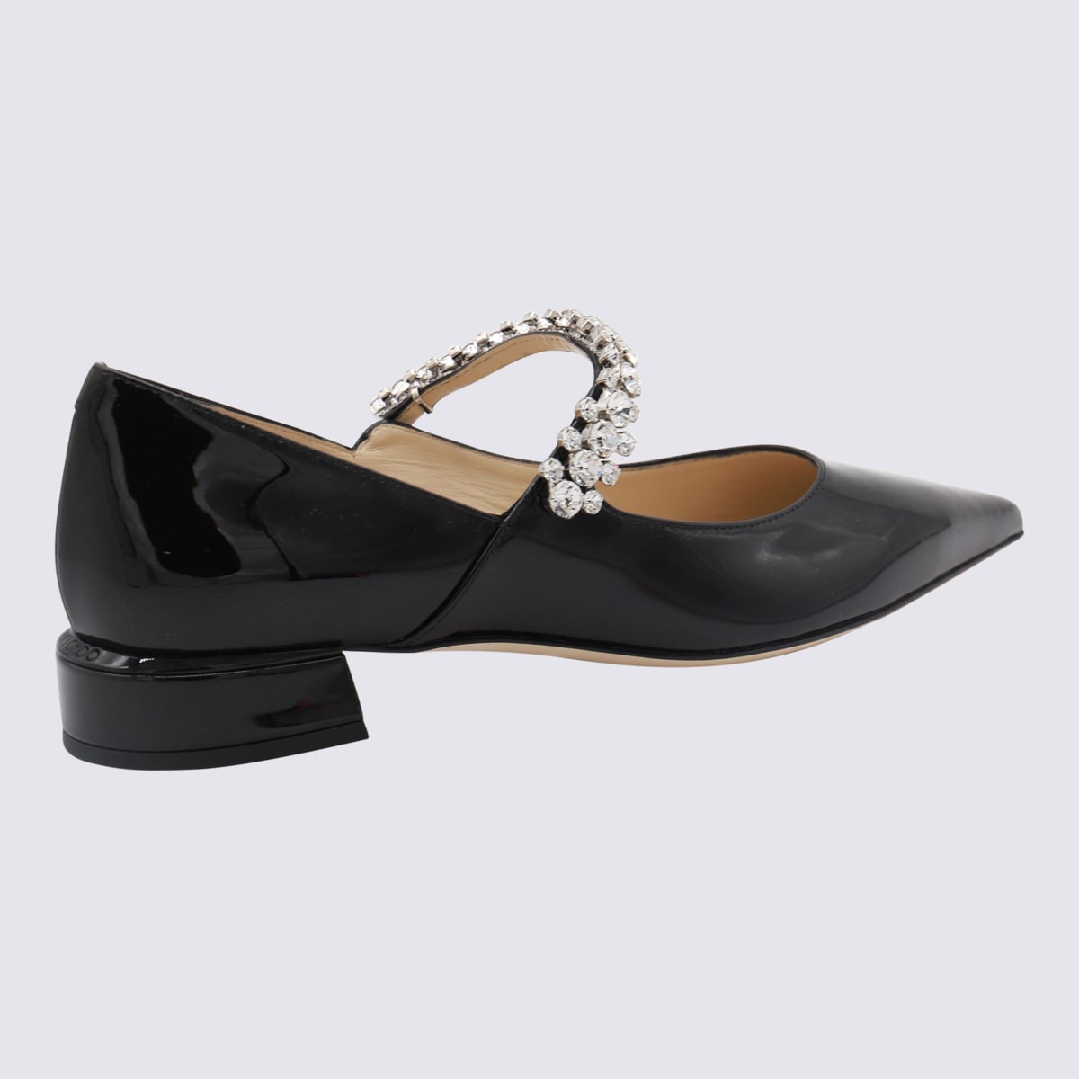 Shop Jimmy Choo Black Leather Bing Flats