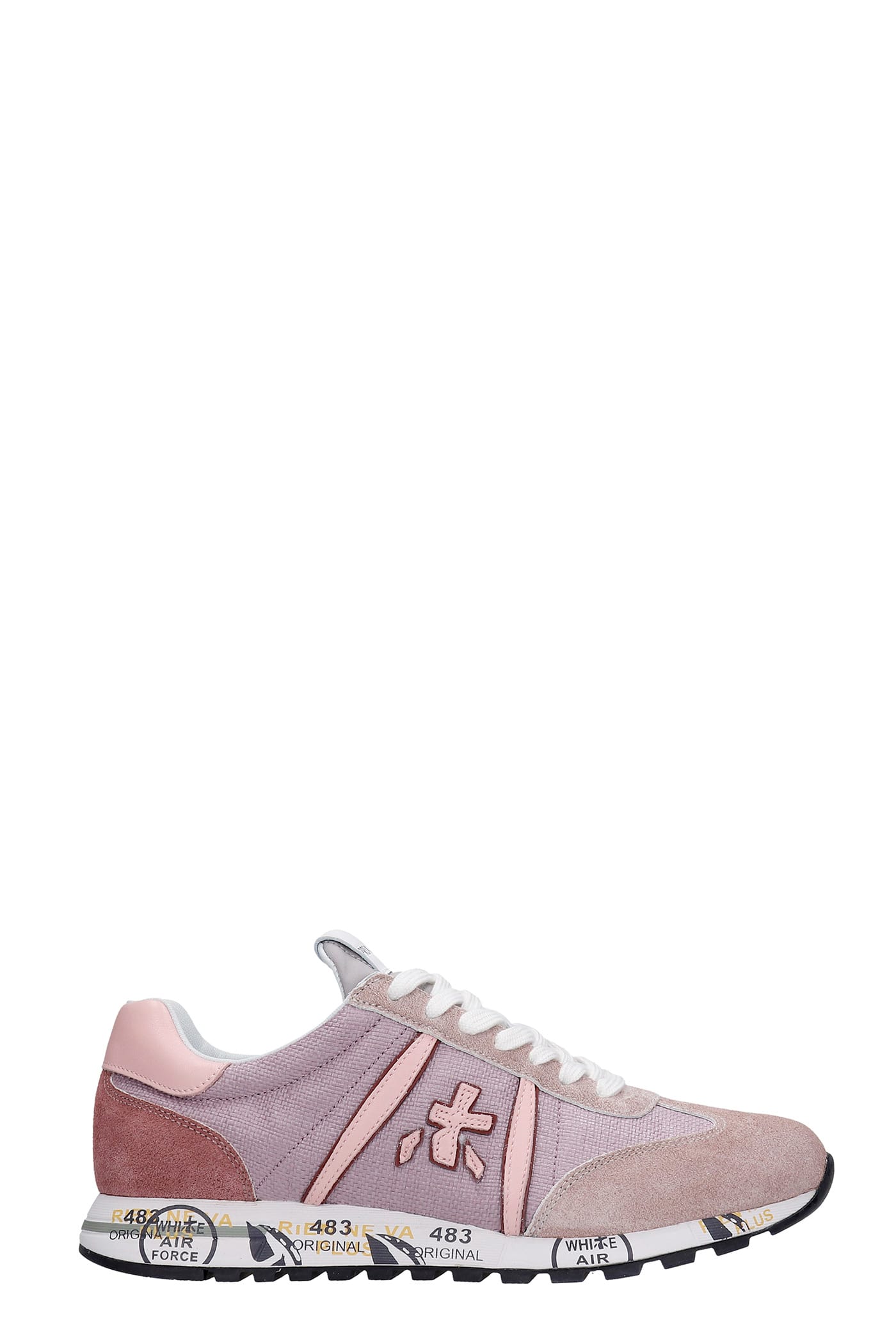 Premiata Lucy Sneakers In Rose-pink Suede And Fabric