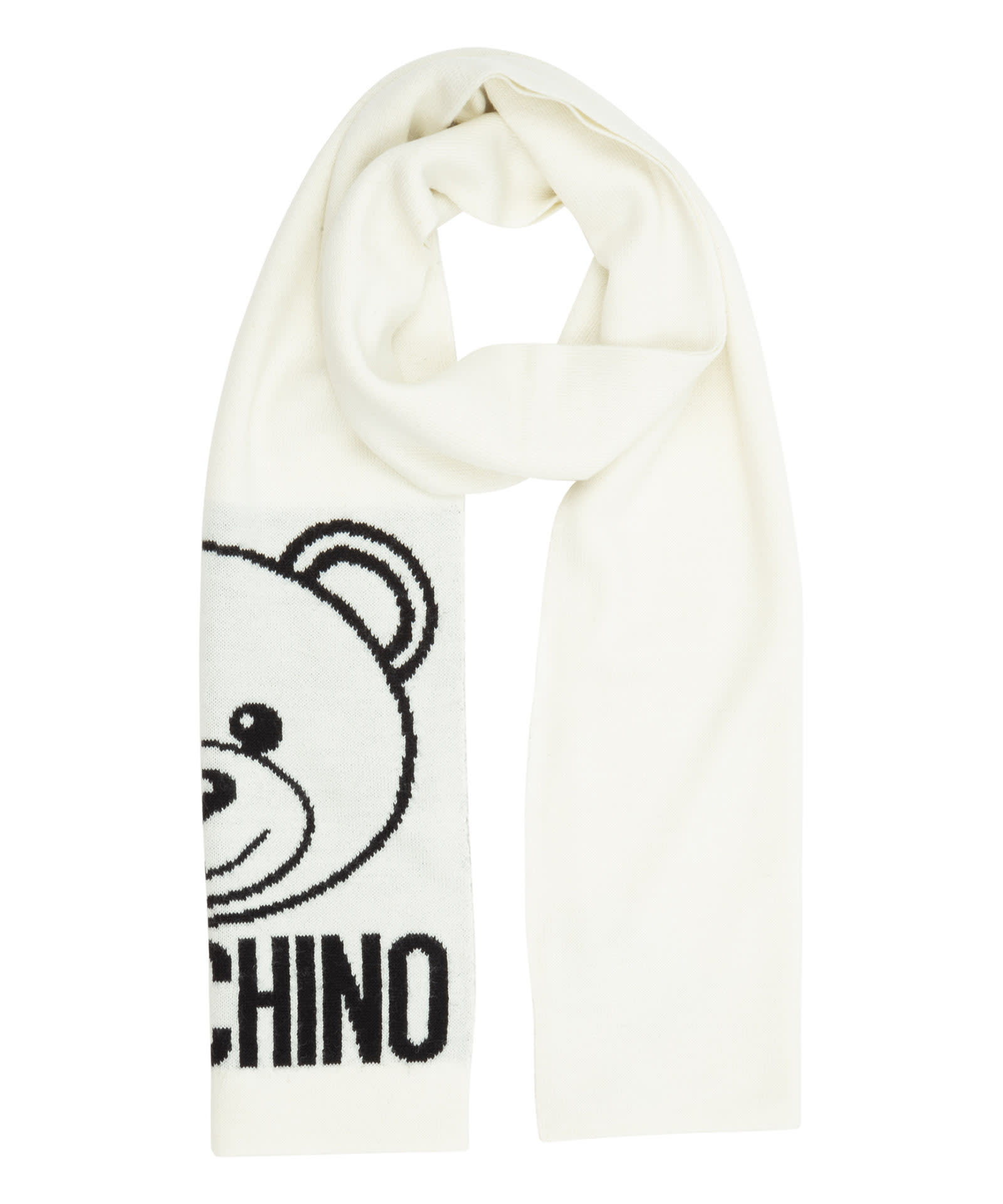 MOSCHINO TEDDY BEAR WOOL WOOL SCARF