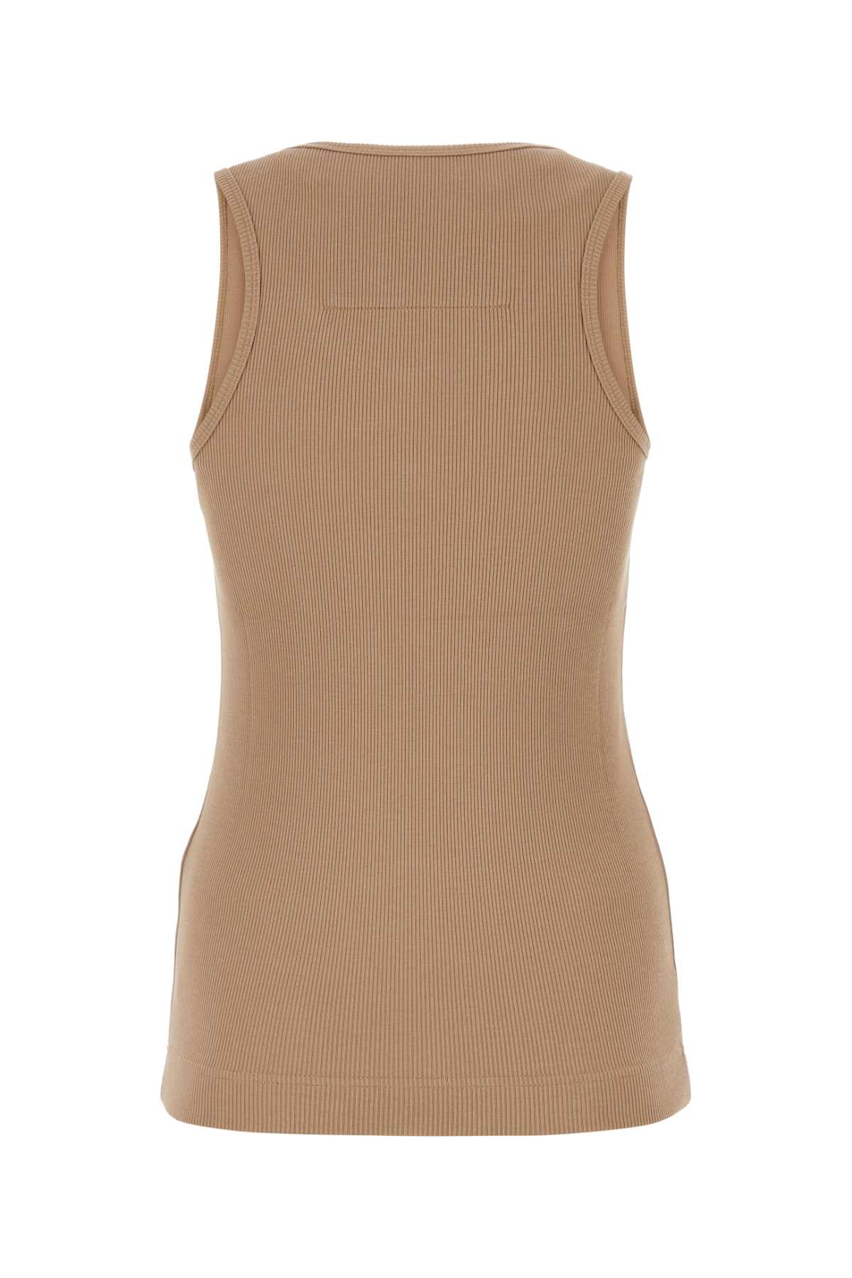 Givenchy Camel Stretch Cotton Tank Top In Beigecappuccino