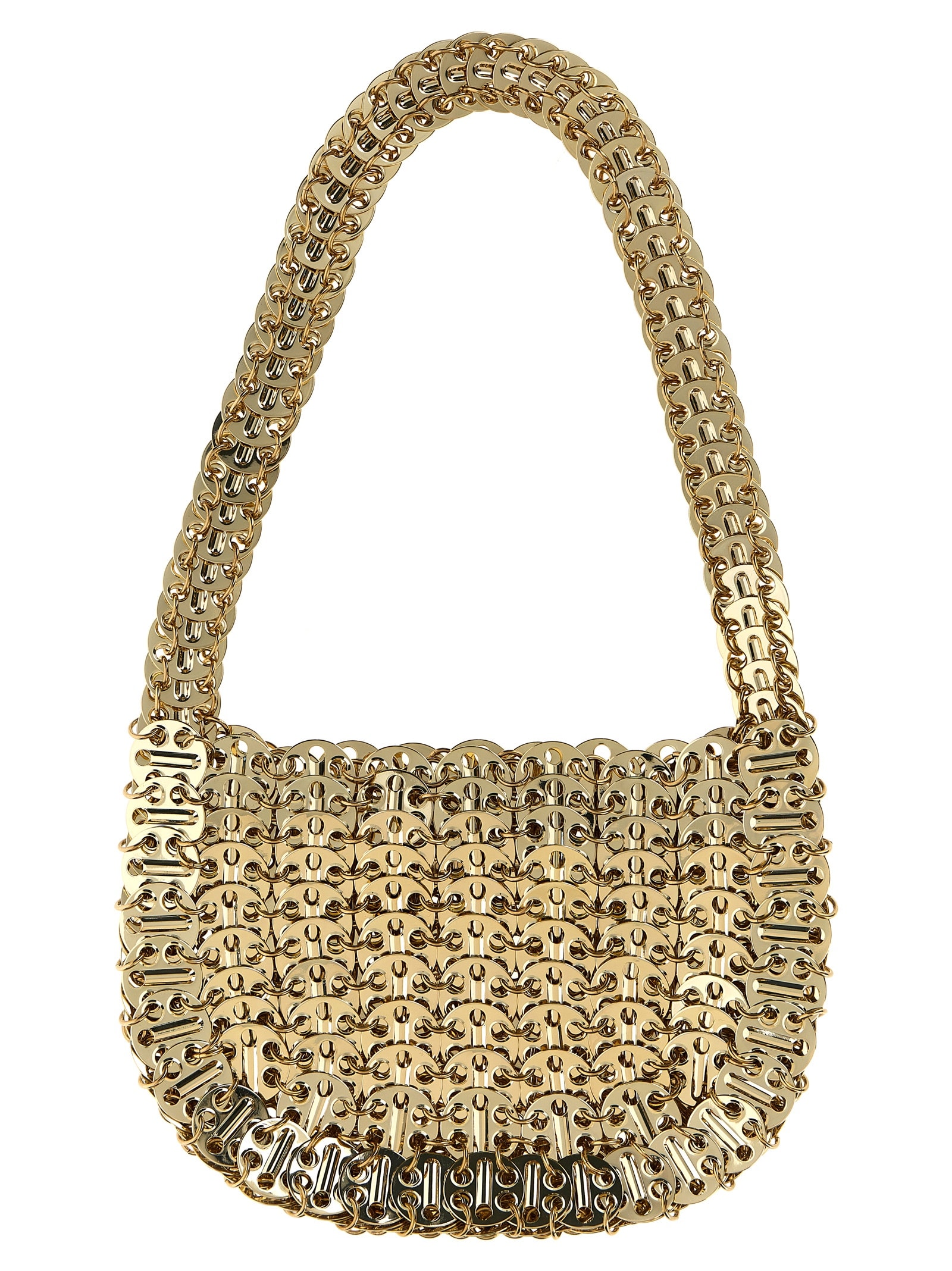 Shop Rabanne Iconic 1969 Moon Shoulder Bag In Gold