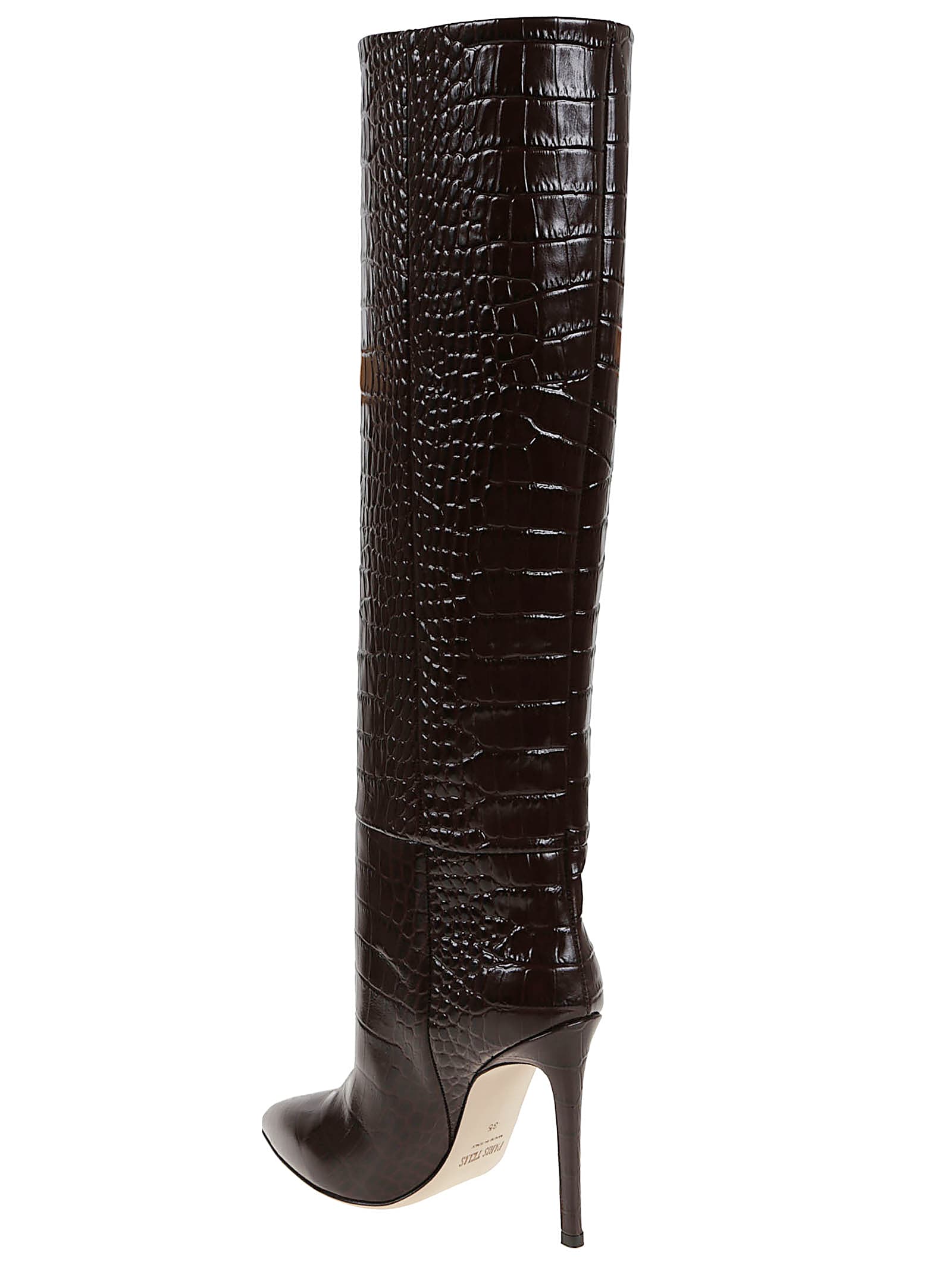 Paris Texas Stiletto Boot High Heels Boots In Bordeaux Leather In Burgundy