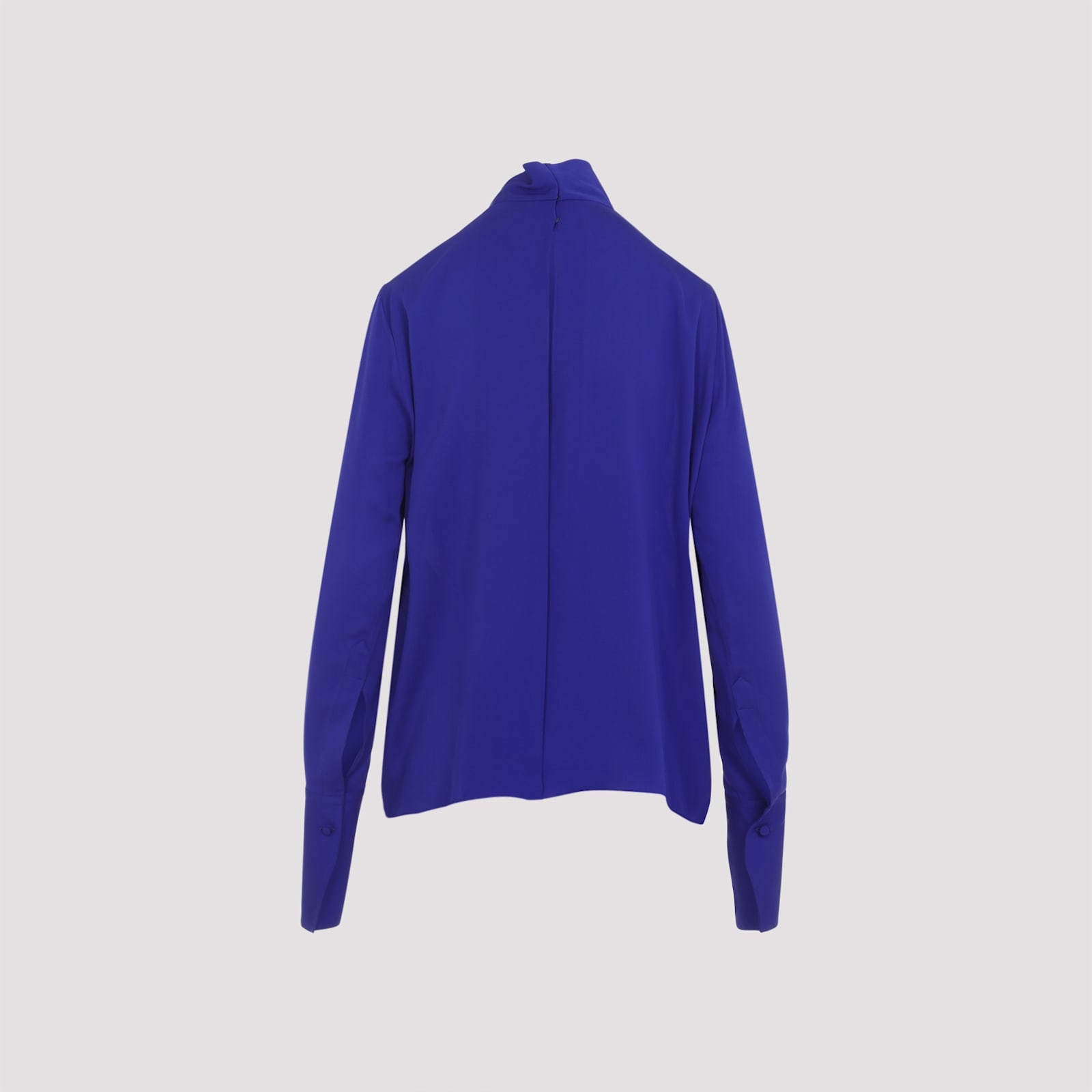 Tom Ford Washed Silk Georgette Blouse In Blue
