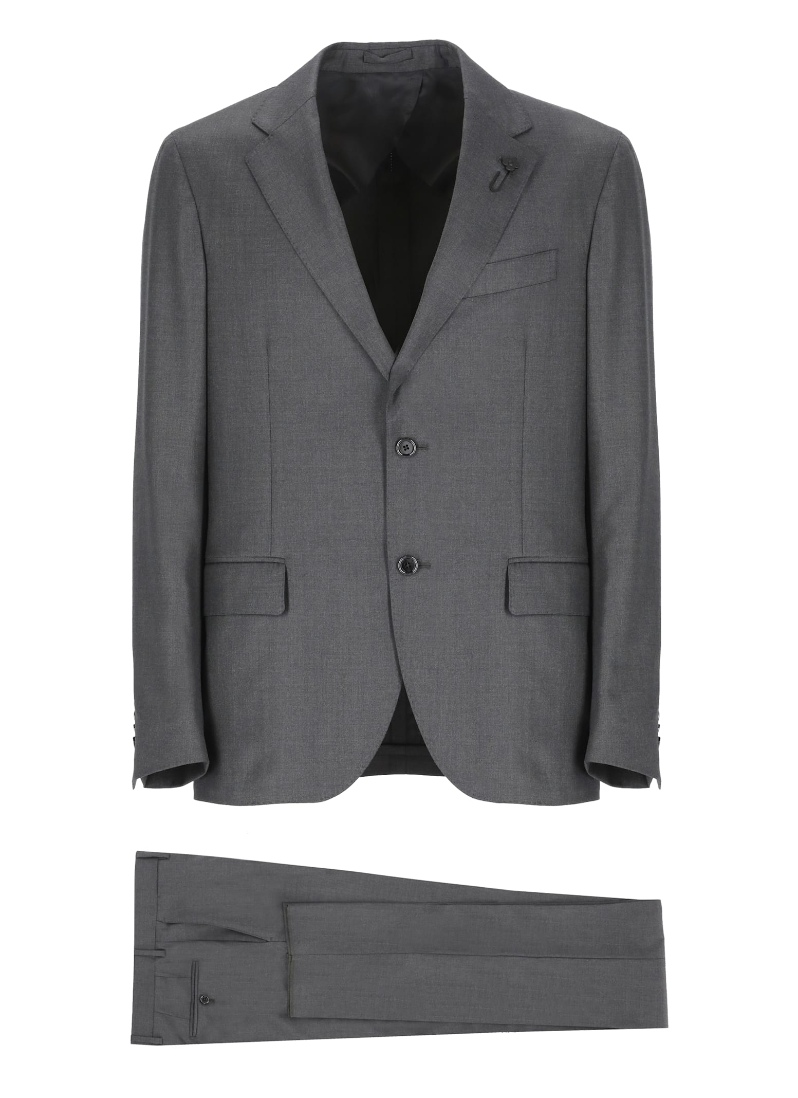 Shop Lardini Wool Suit In Grey