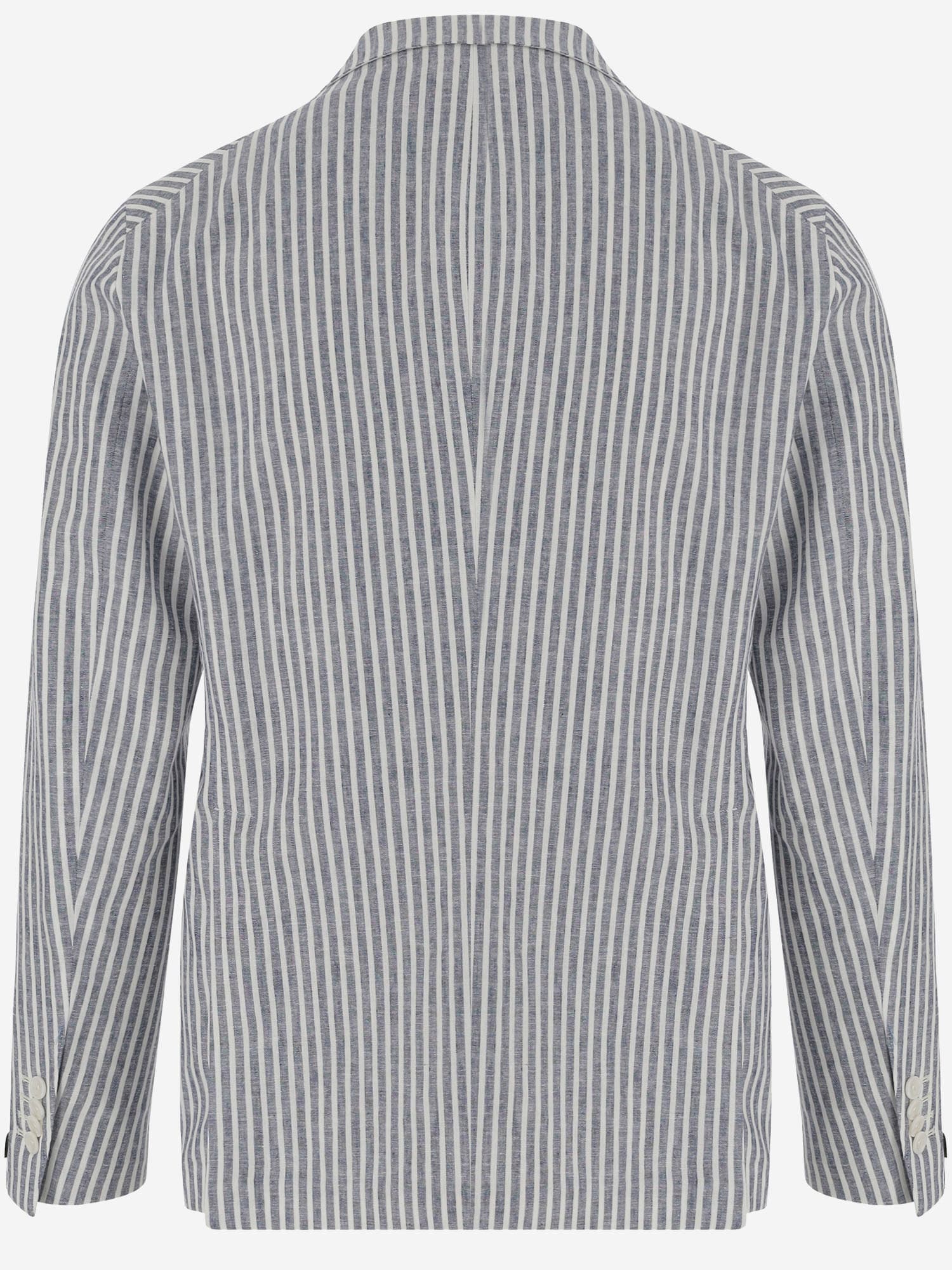 TAGLIATORE LINEN BLEND SINGLE-BREASTED JACKET WITH STRIPED PATTERN 