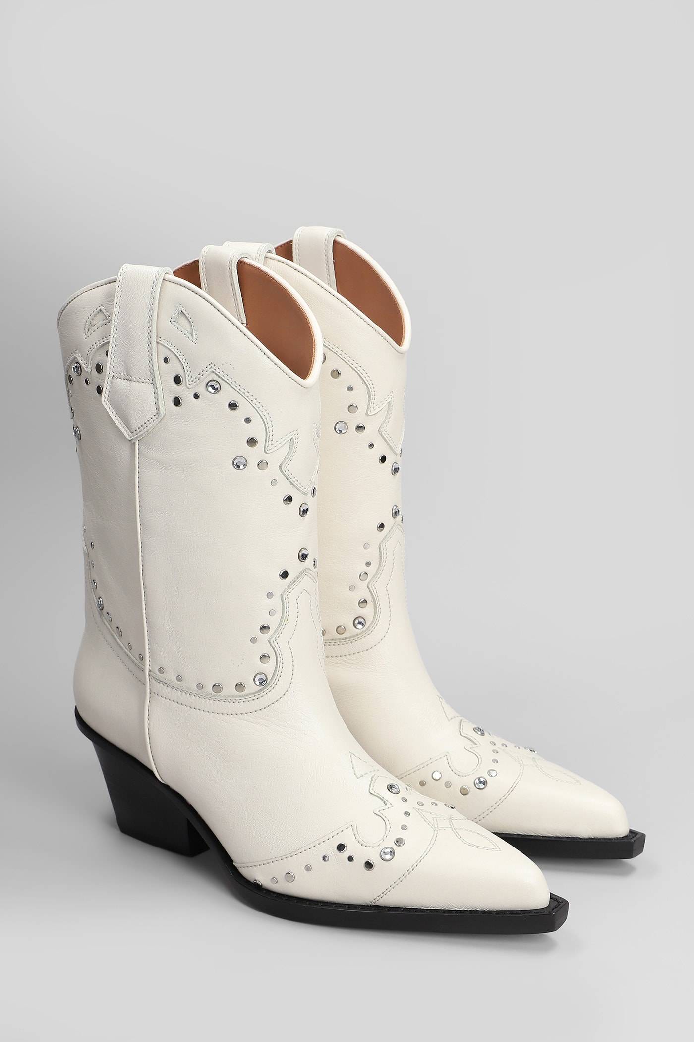 Paris Texas Janice Boot 60 Texan Boots In White Leather In White