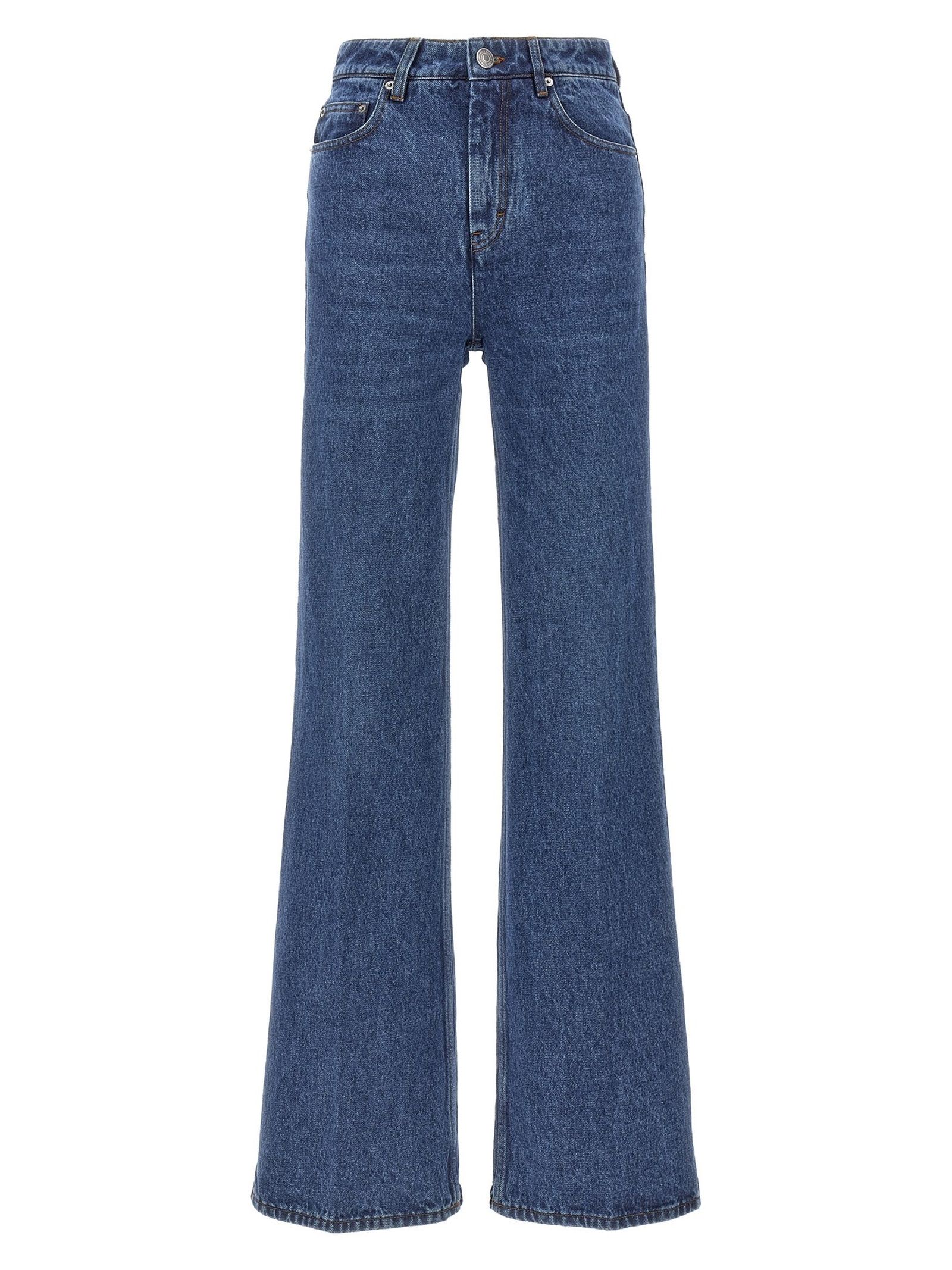 Shop Ami Alexandre Mattiussi Flared Cotton Denim Jeans In Blue