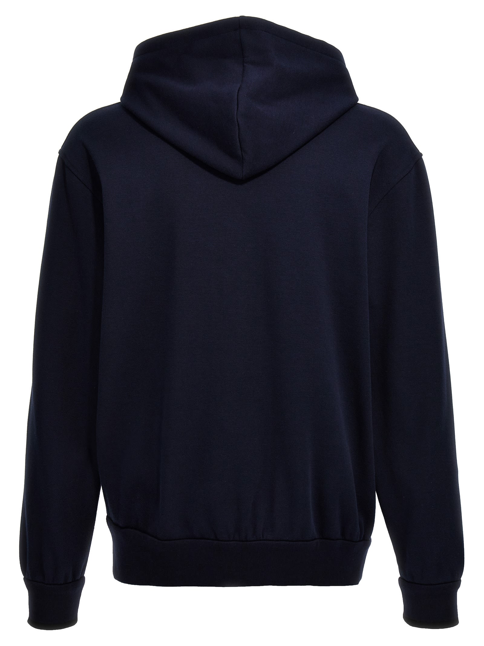 Shop Brioni Piquet Cotton Hoodie In Blue