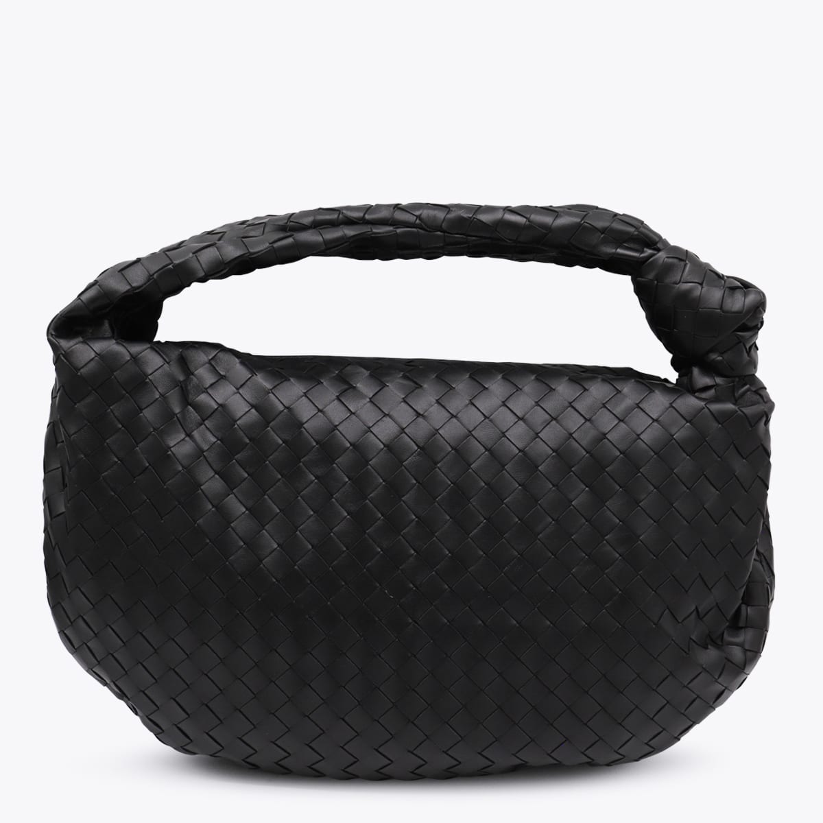 Bottega Veneta Black Leather Jodie Medium Shoulder Bag In Black