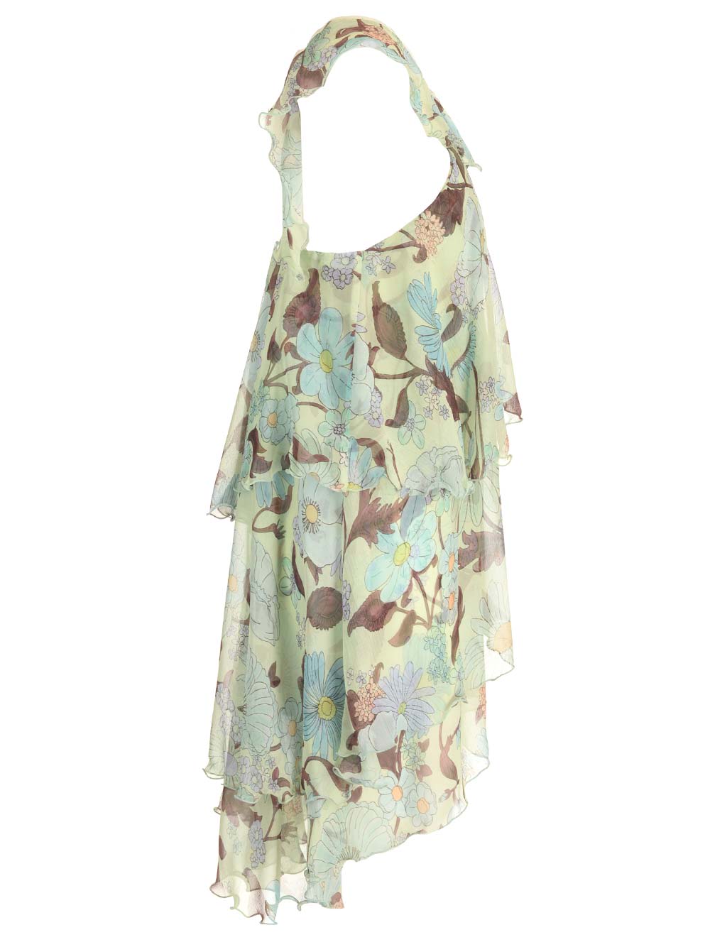 Shop Stella Mccartney Lady Garden Chiffon Silk Dress In Multicolore