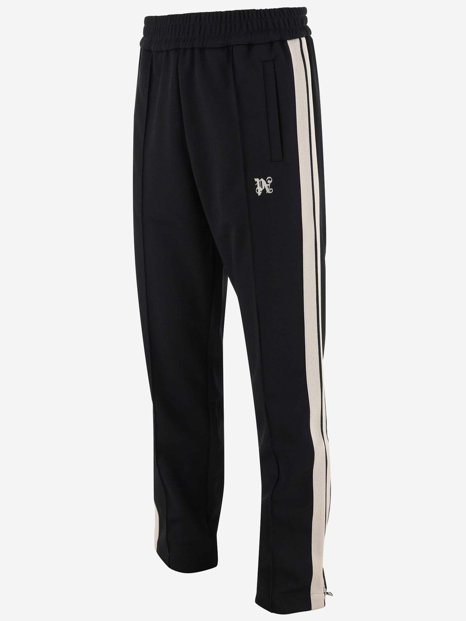 Shop Palm Angels Track Pants In Technical Fabric In Black Off White