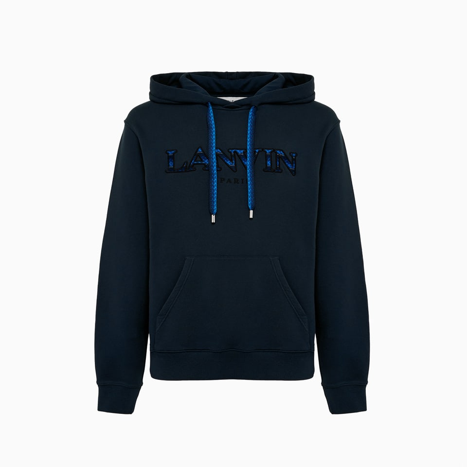 Lanvin Man Sweatshirt Slate Blue Size L Cotton, Polyester In Ink Blue