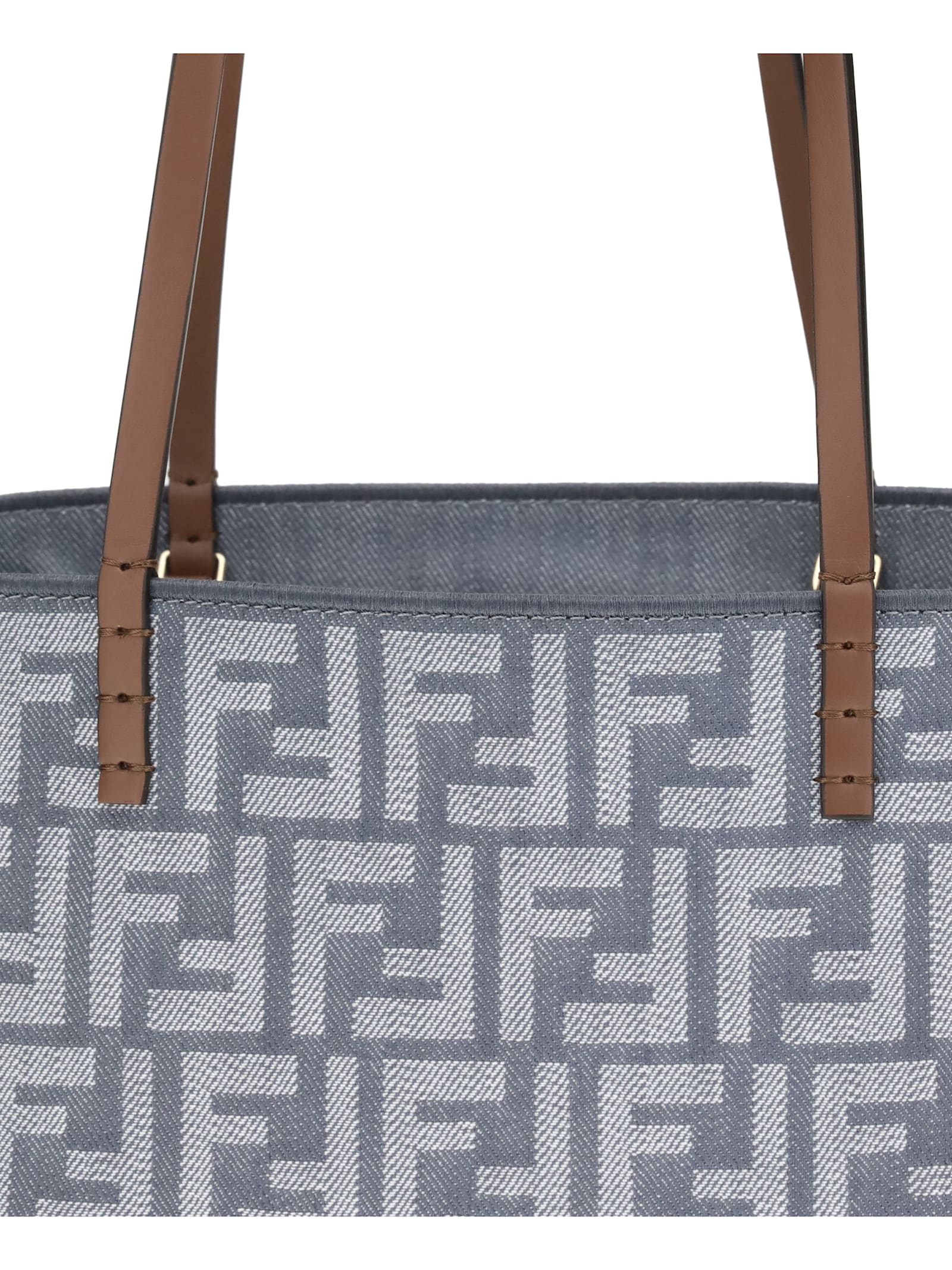 Fendi Small Roll Reversible Tote Bag In Gray