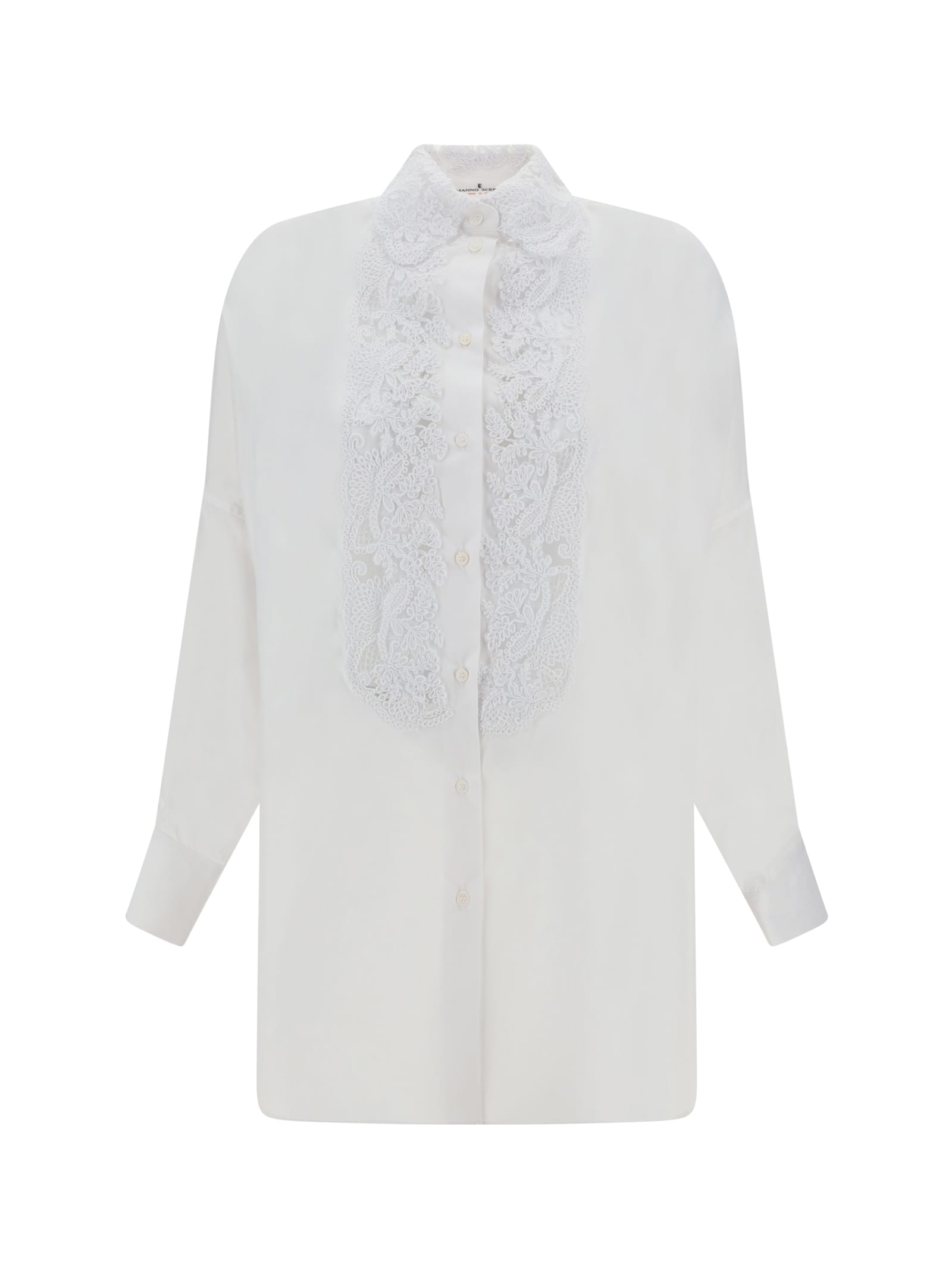 Shop Ermanno Scervino Shirt In Bright White/ottico