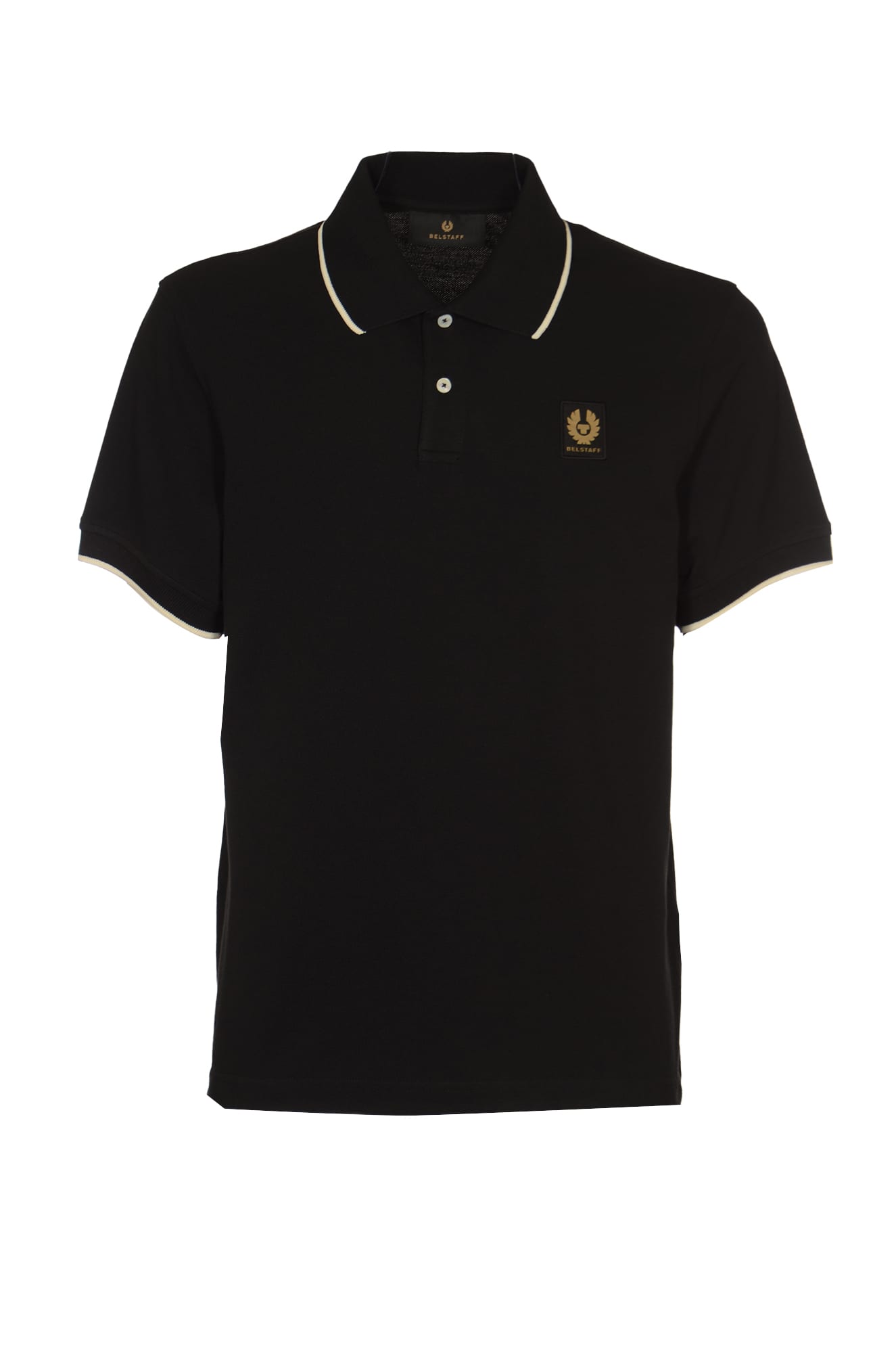 Shop Belstaff Tipped Polo Shirt In Black