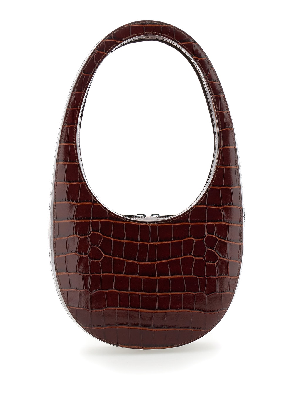 Coperni Crocoswipe Brown Handbag With Embossed Logo And Embossed Crocodile Effect In Leather Woman In Brown