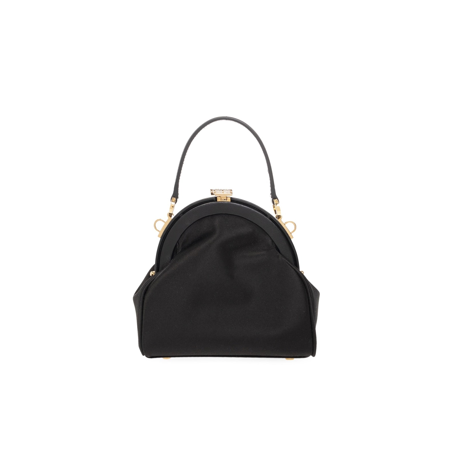 Shop Versace Satin Mini Bag In Black
