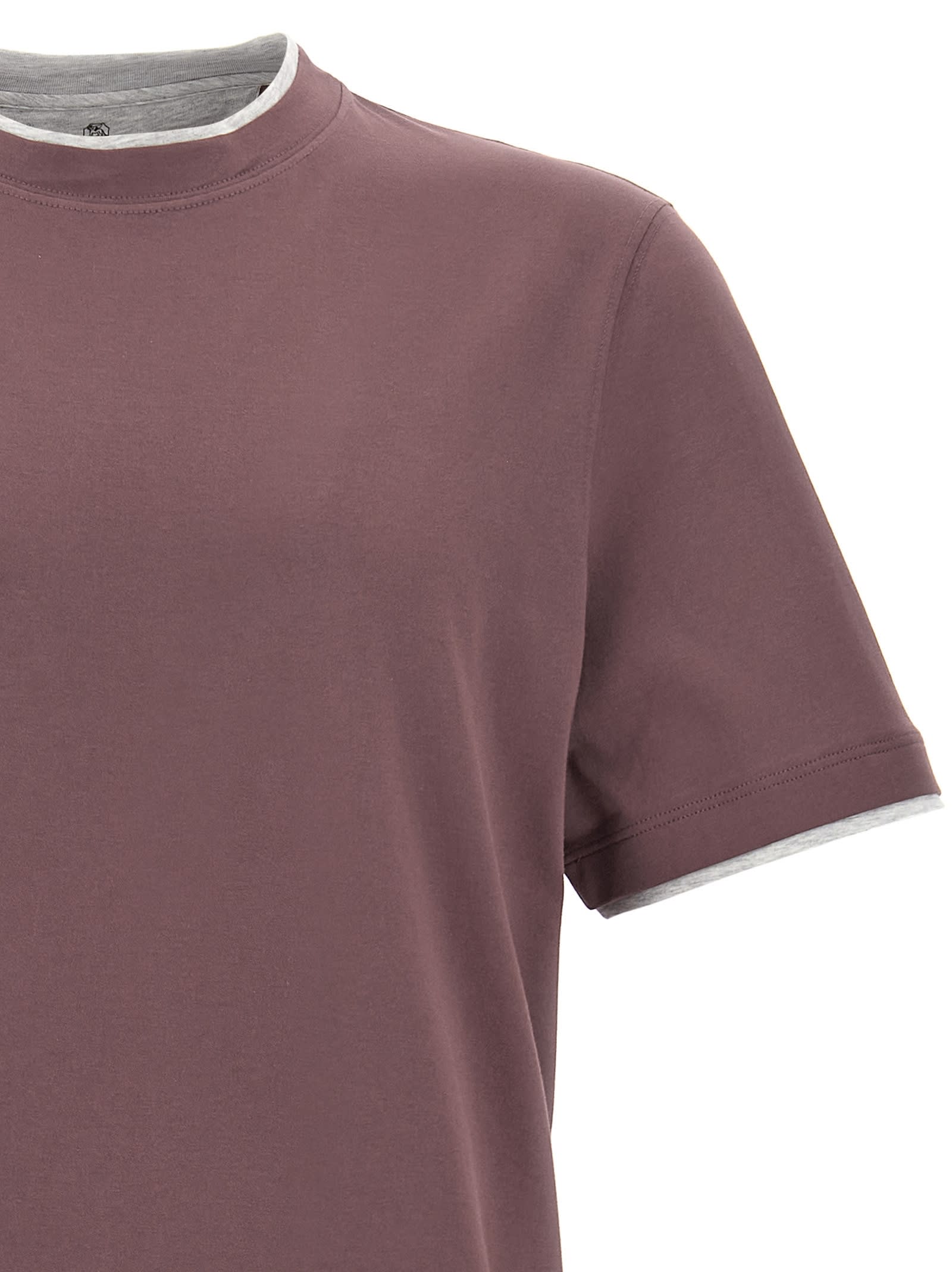 Shop Brunello Cucinelli Layered T-shirt In Purple