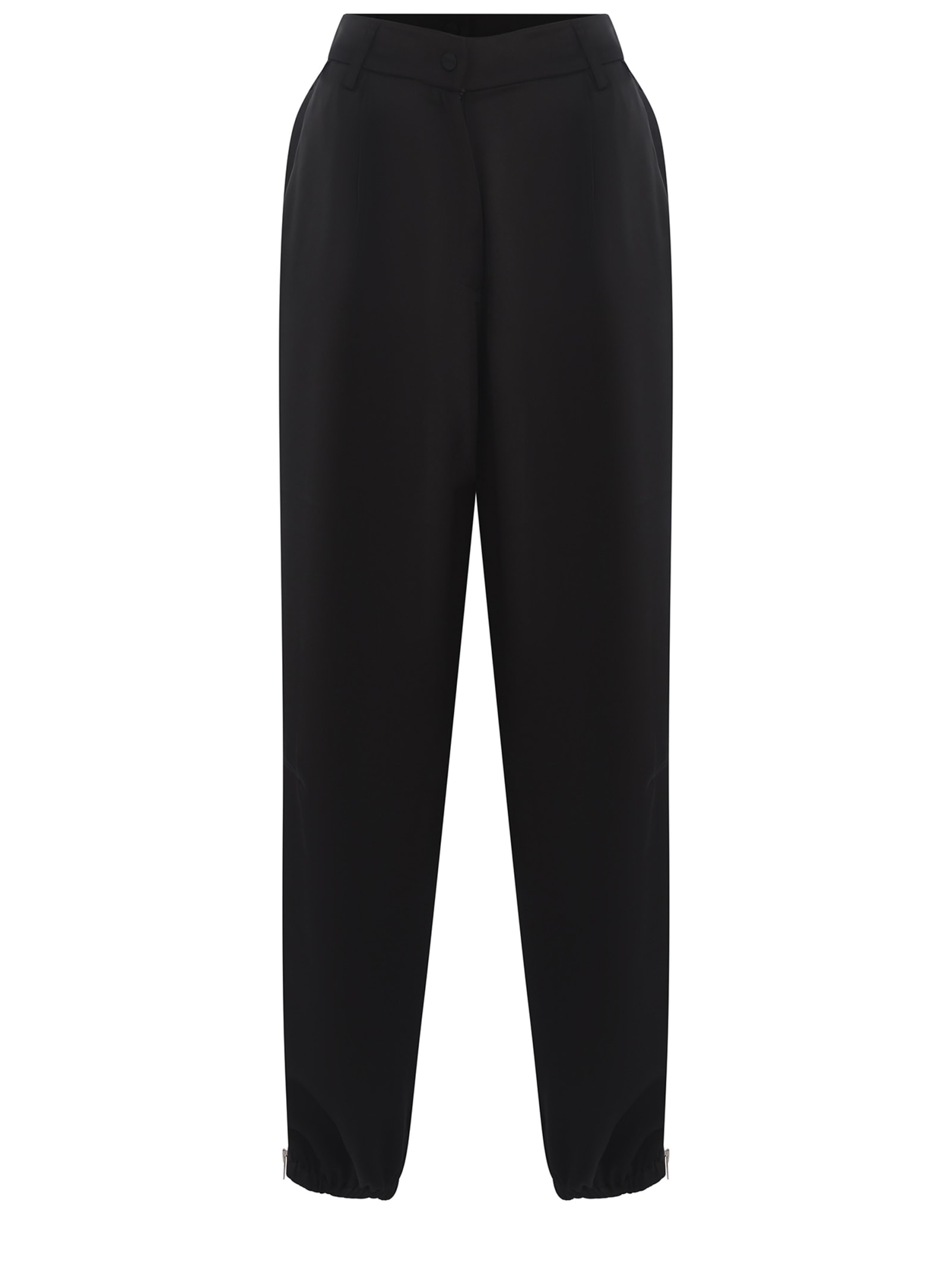 Shop Herno Trousers  Made Of Satin In Nero