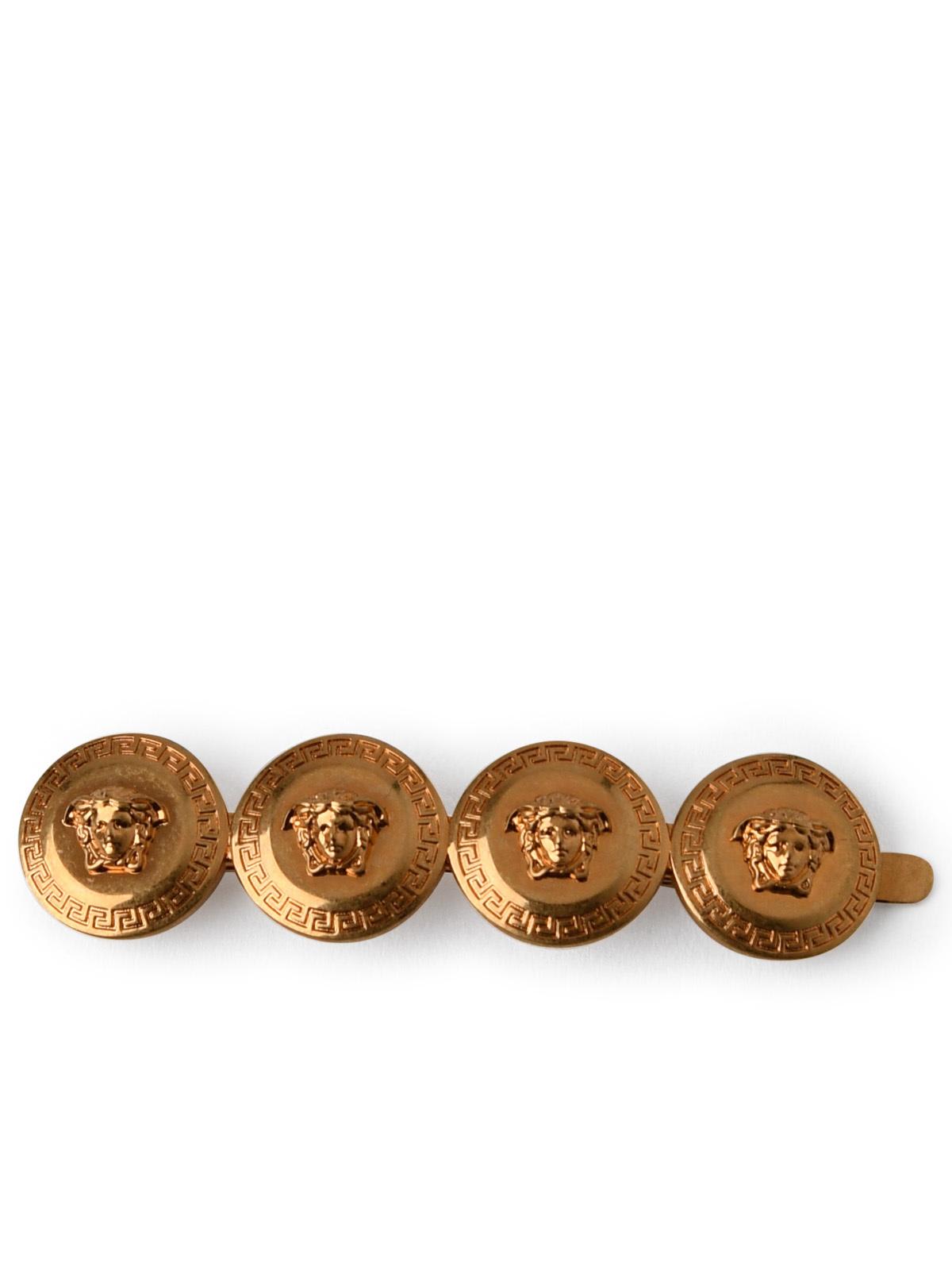 Shop Versace Gold Metal Left Medusa Clasp