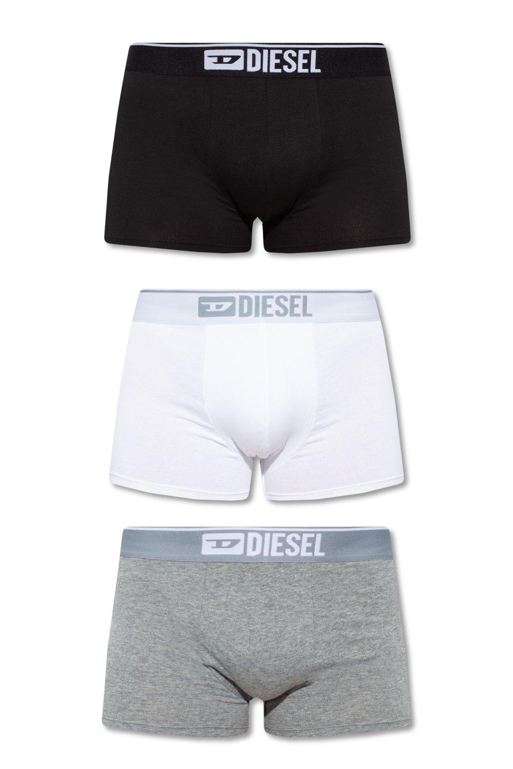 Diesel Umbx-damien Three-pack Logo-embroidered Boxers Set In Multicolour