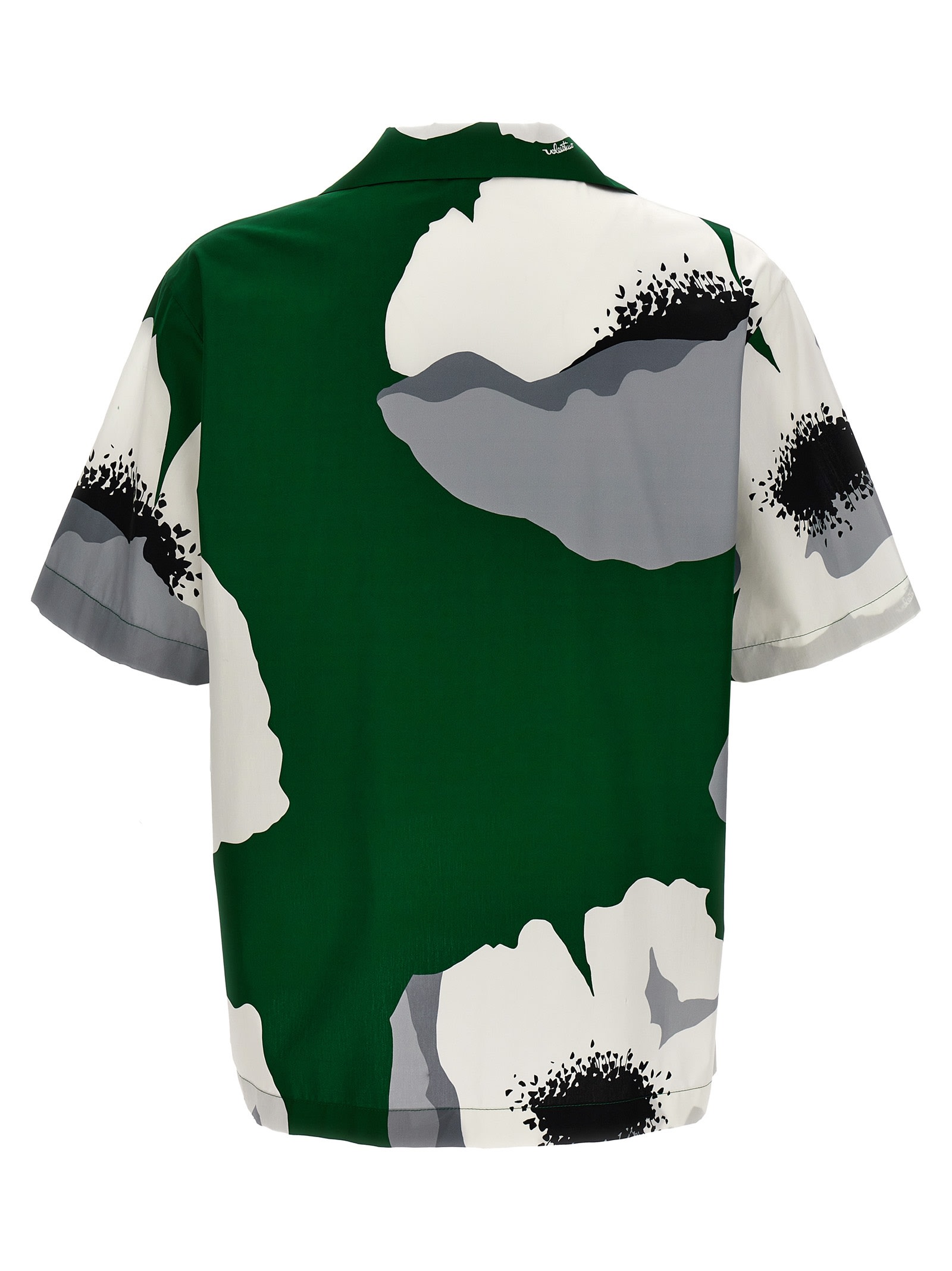 Shop Valentino Floral Print Shirt In Verde