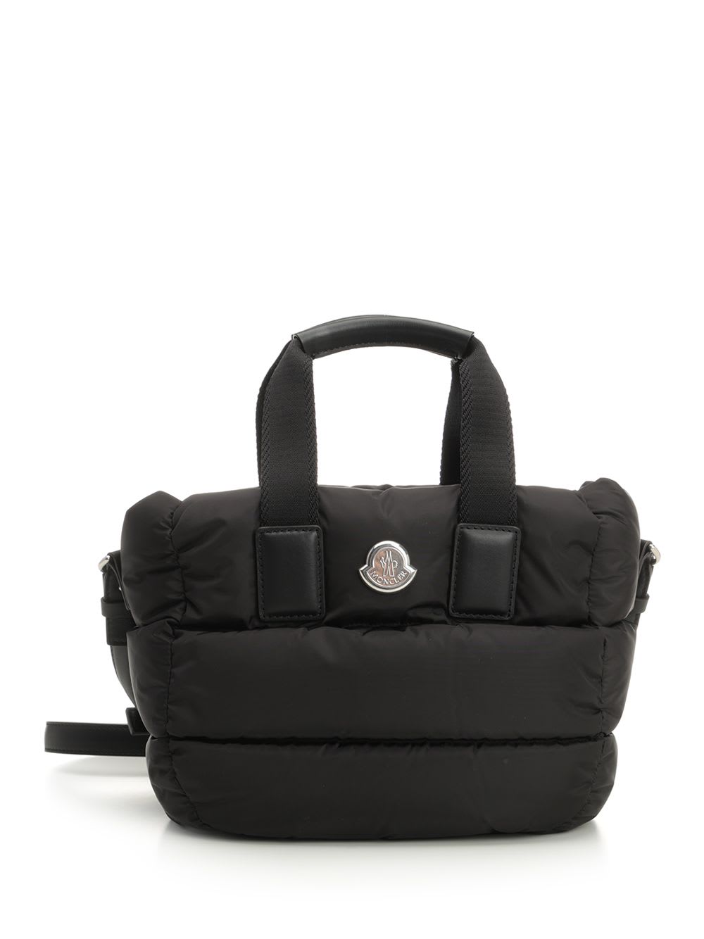 Moncler Borsa A Mano Caradoc Mini In Tessuto Nero Donna In Gray