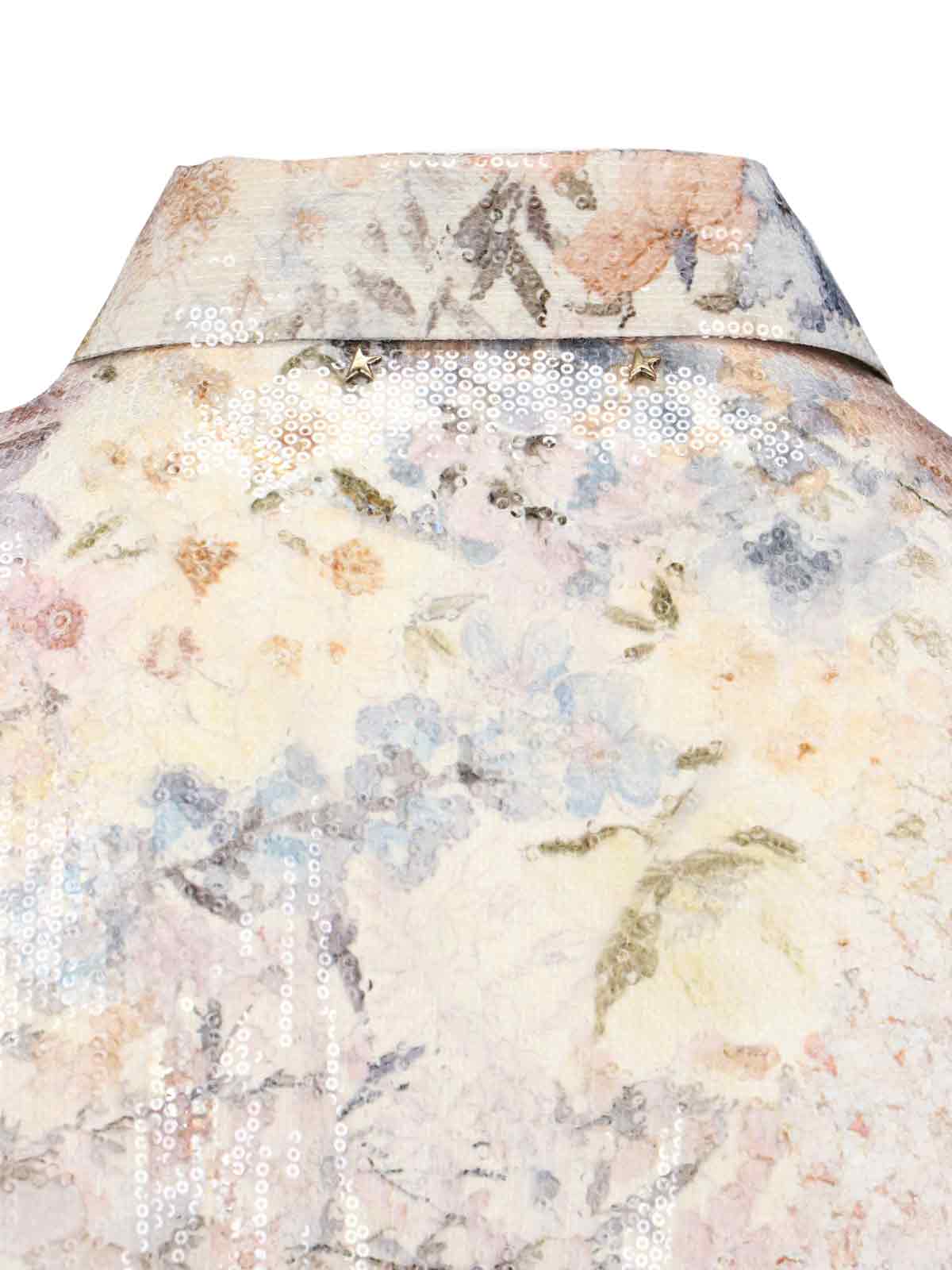 Golden Goose Multicolor Sequined Floral Print In Gray