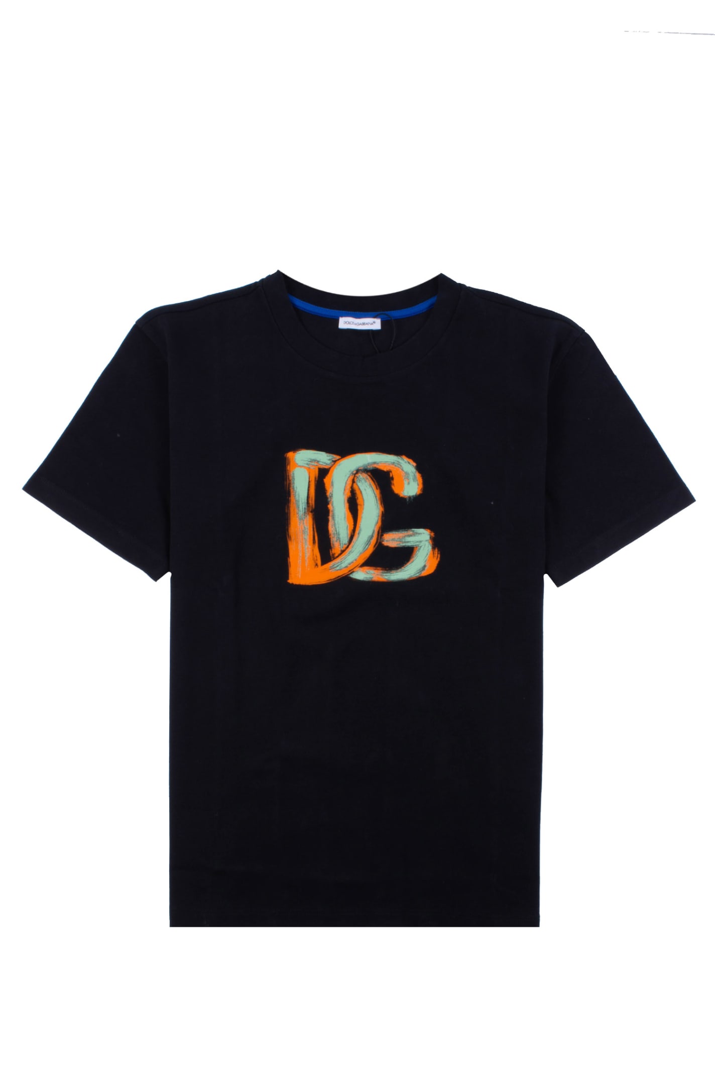 Dolce & Gabbana Interlock T-shirt With Dg Painting Print