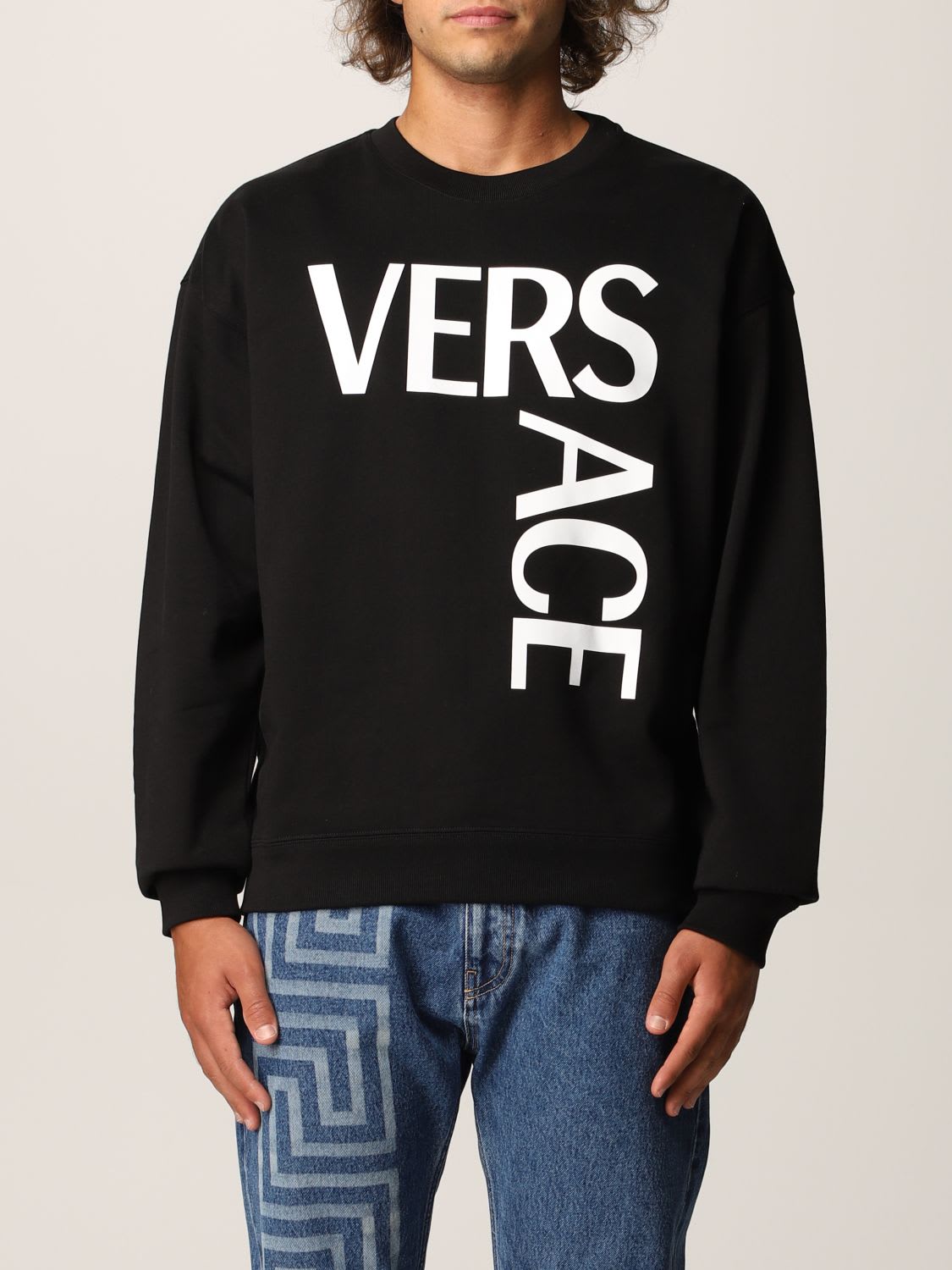 Versace Sweatshirt Versace Cotton Sweatshirt With Big Logo