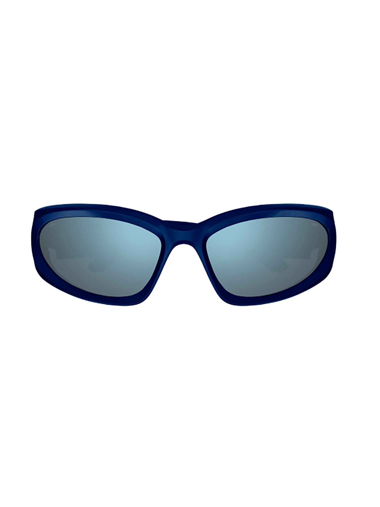 Shop Balenciaga Bb0157s Sunglasses In 009 Blue Blue Blue