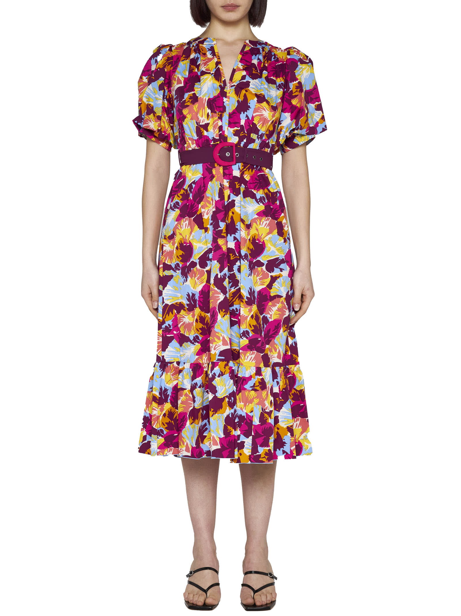 Shop Diane Von Furstenberg Dress In Grdn Petals Medgrdn Petals Sm