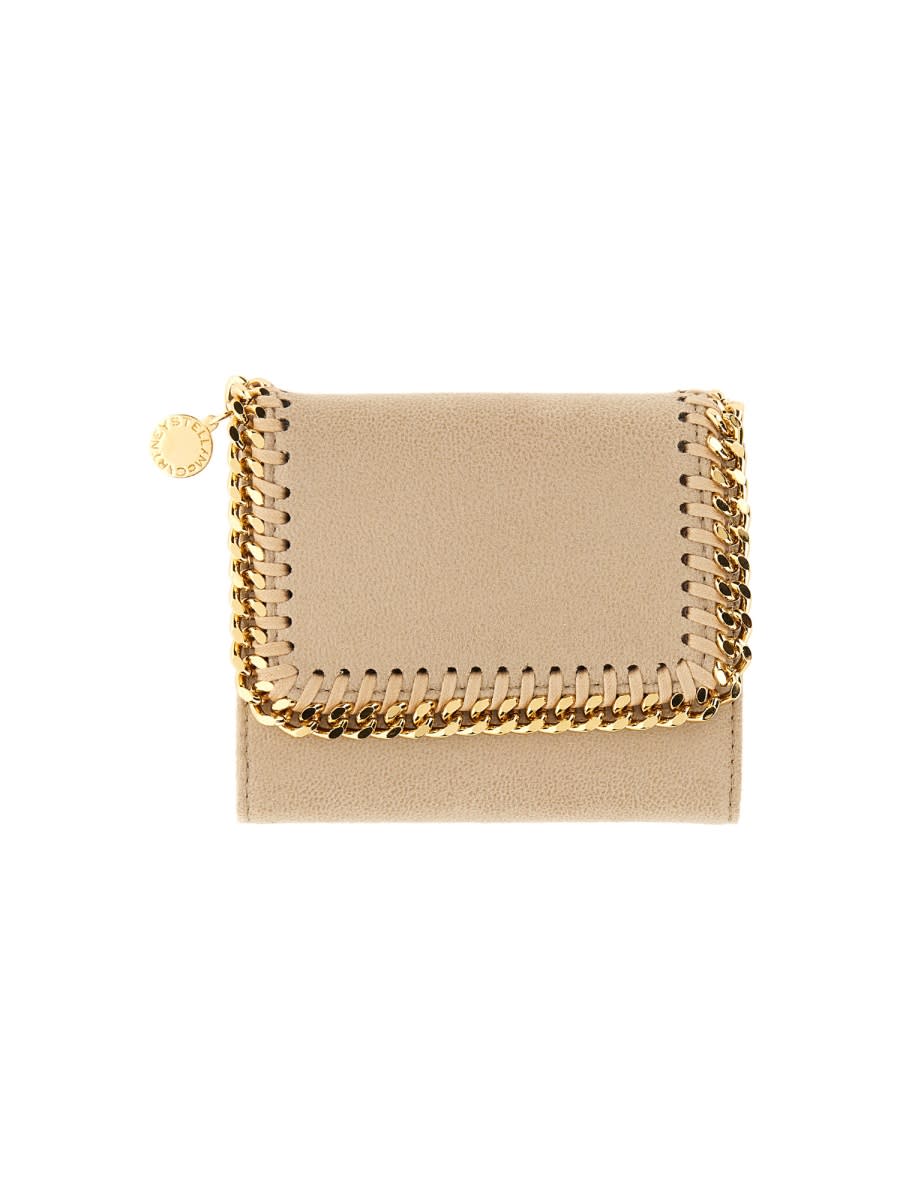 Shop Stella Mccartney Falabella Small Wallet In Beige