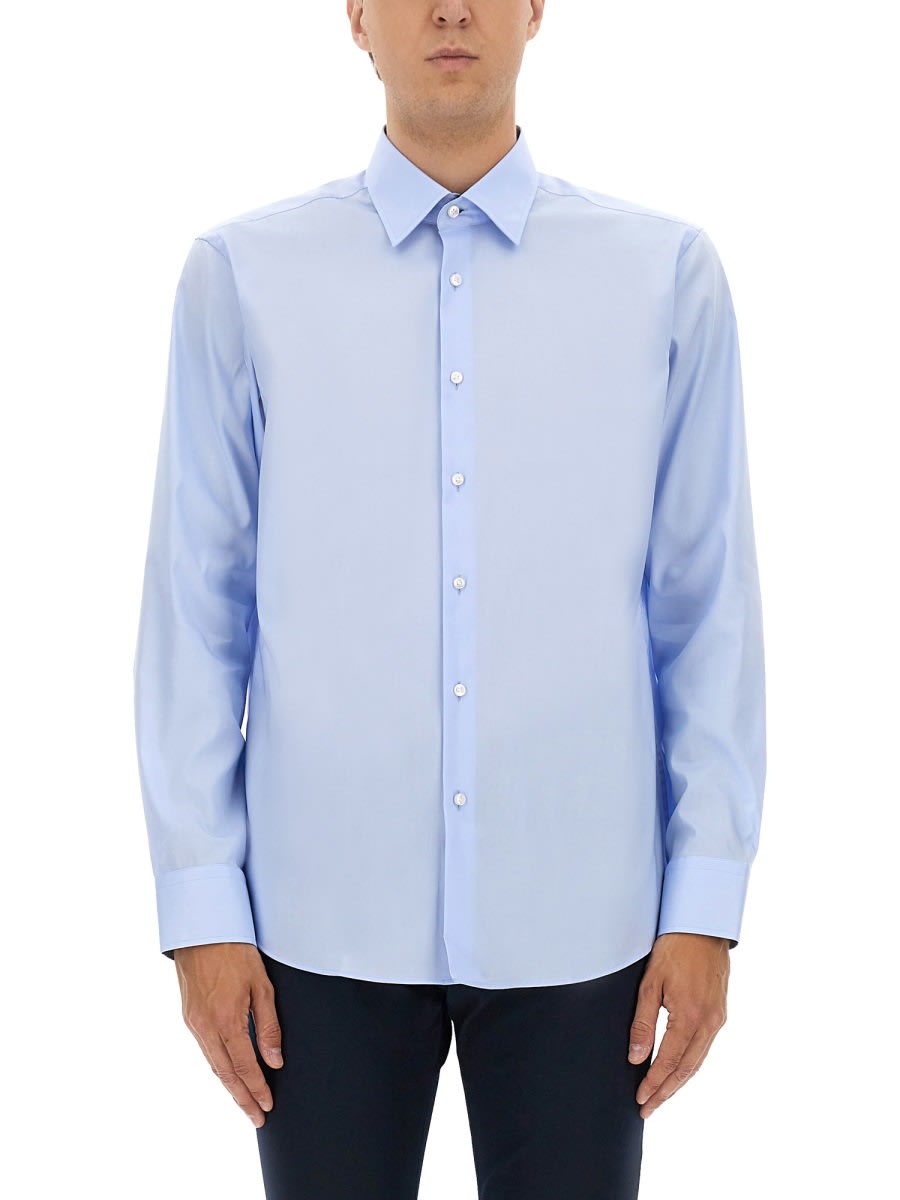 Hugo Boss Boss Poplin Shirt In Blue
