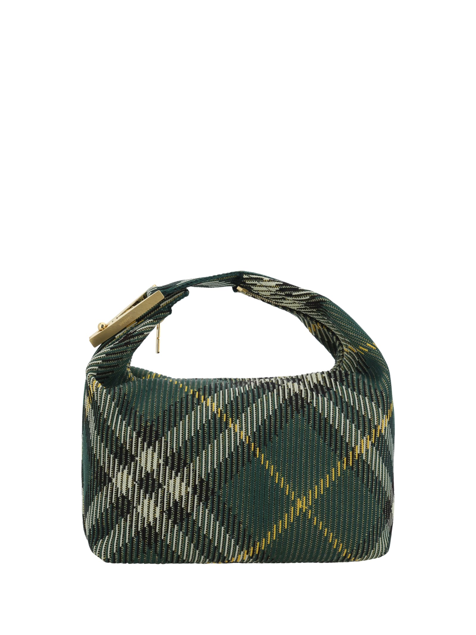 Shop Burberry Check Patterned Hand Bag In Ivy