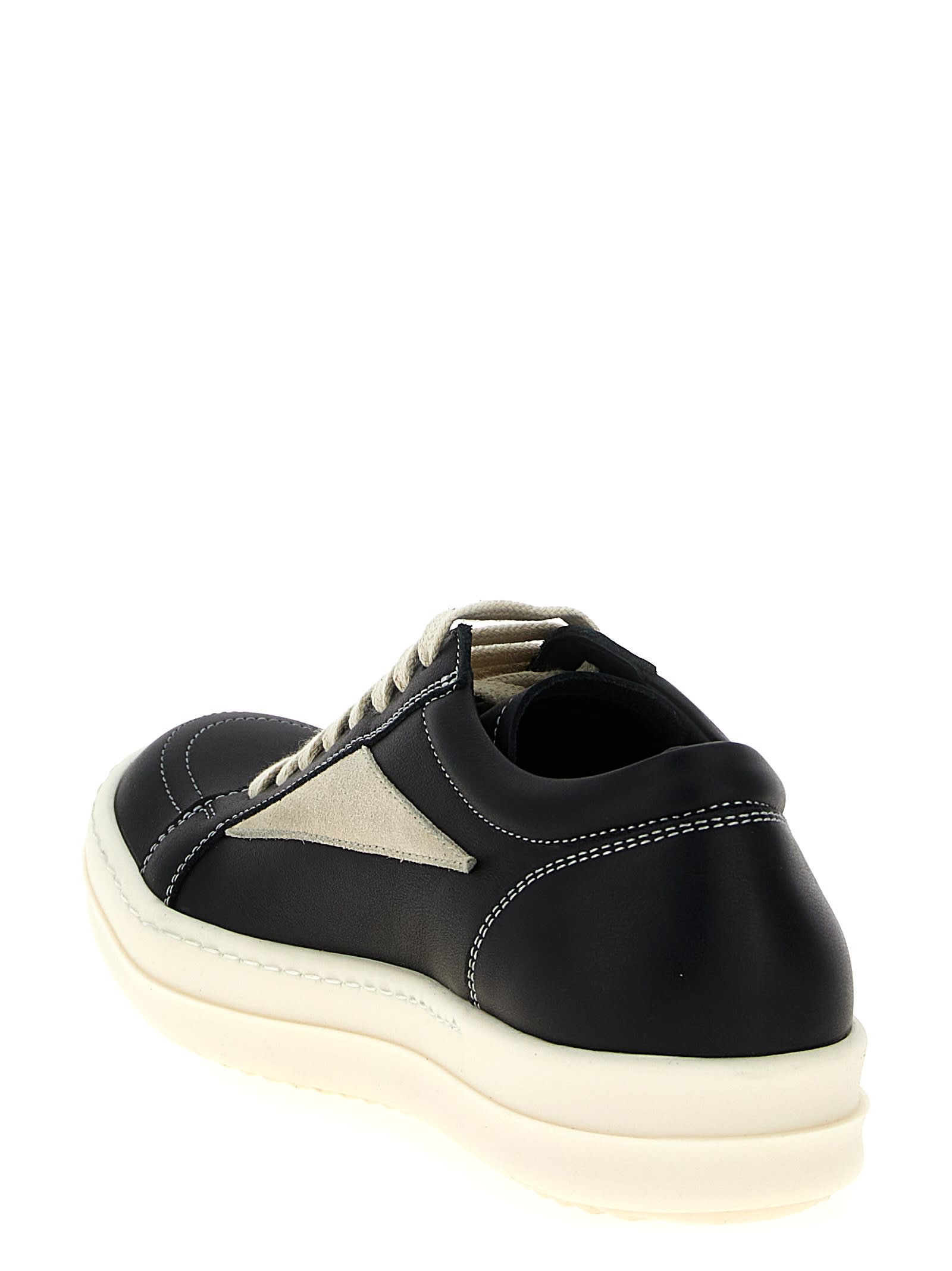 Rick Owens Hollywood Vintage Sneakers Mahogany And Milk In Black