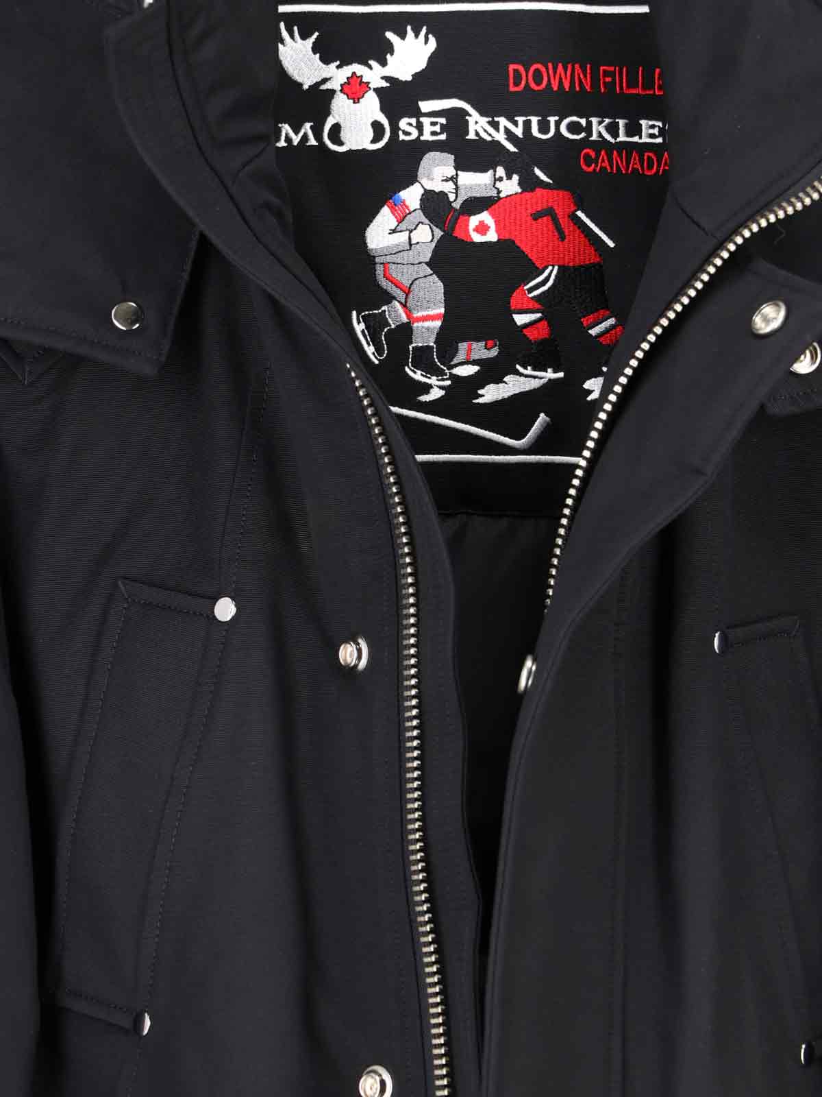 Shop Moose Knuckles Shearling Detail Parka In Black